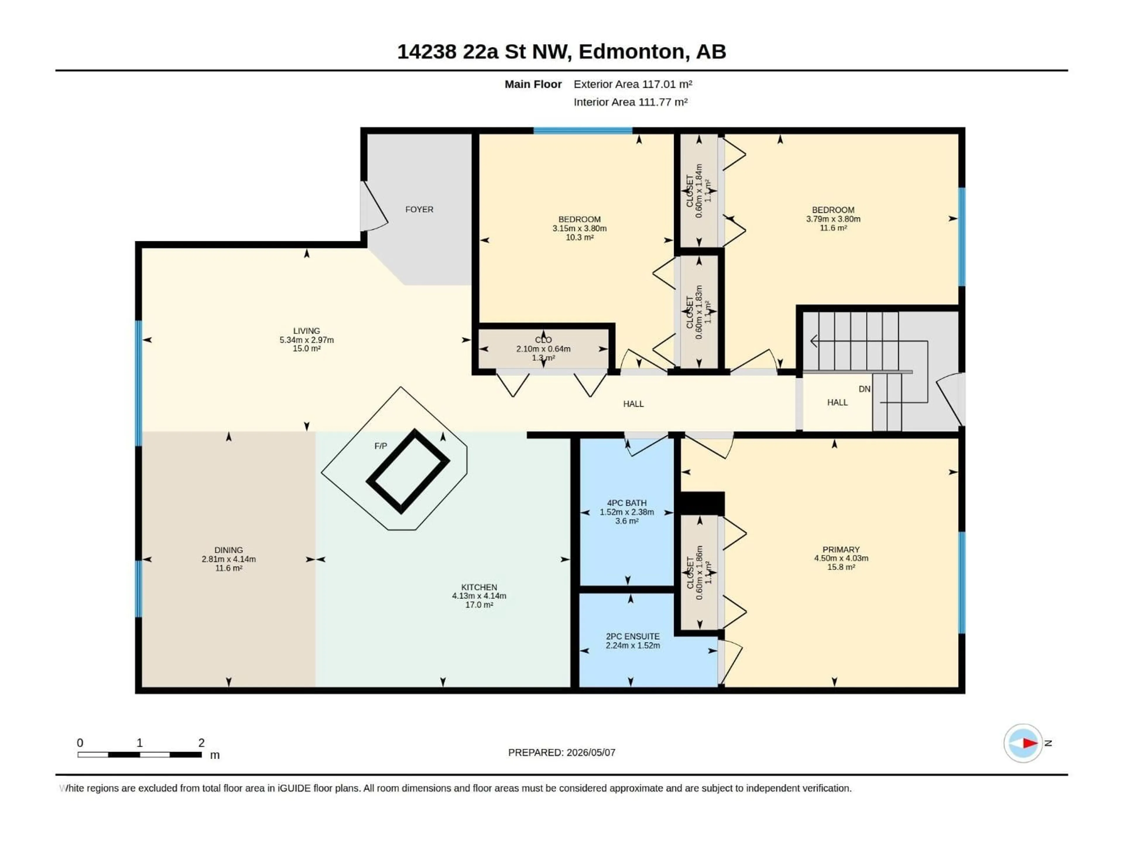 Floor plan for NW - 14238 22A ST, Edmonton Alberta T5Y1E1