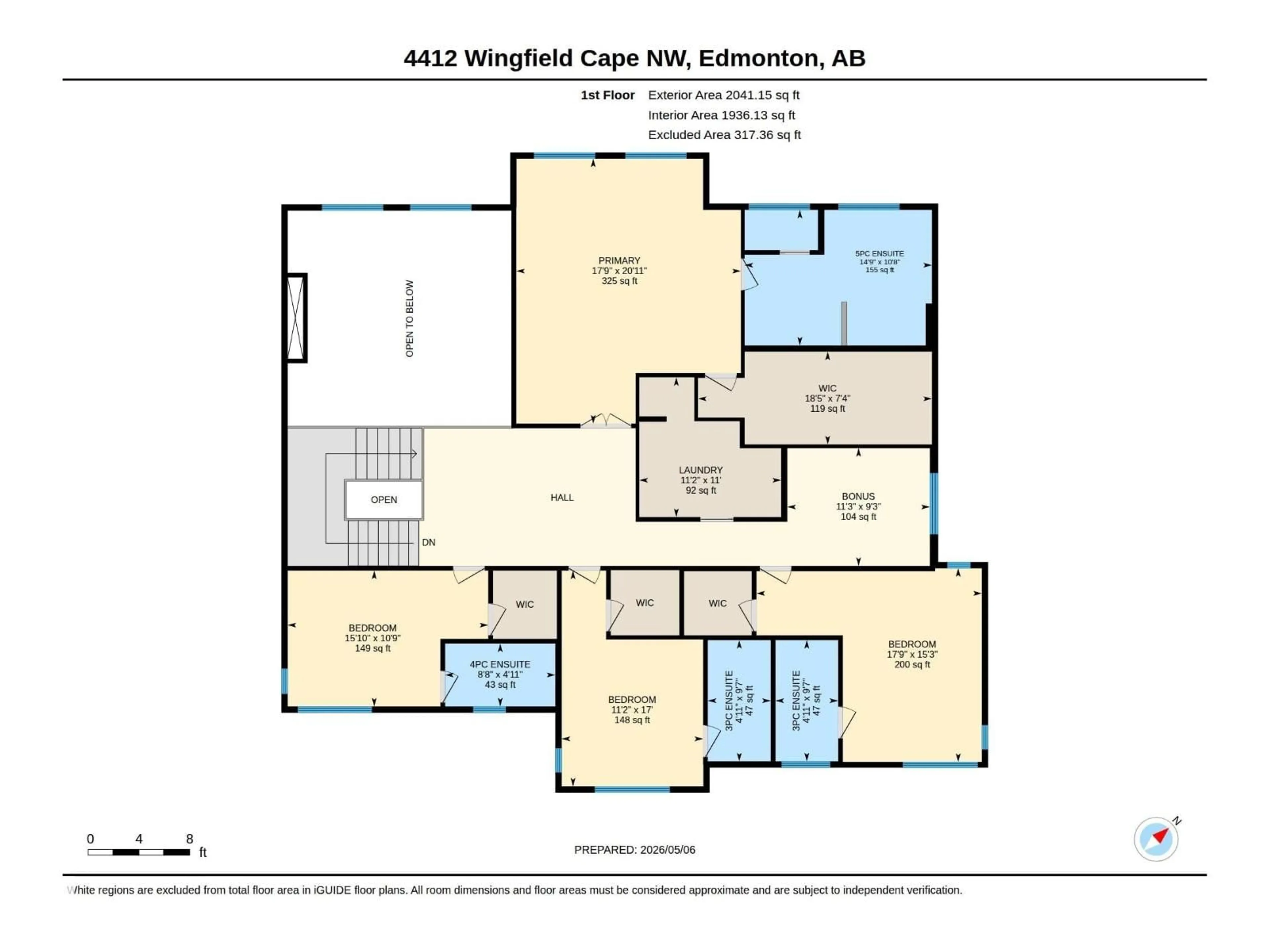 Floor plan for NW - 4412 WINGFIELD CAPE CA, Edmonton Alberta T6W2E1
