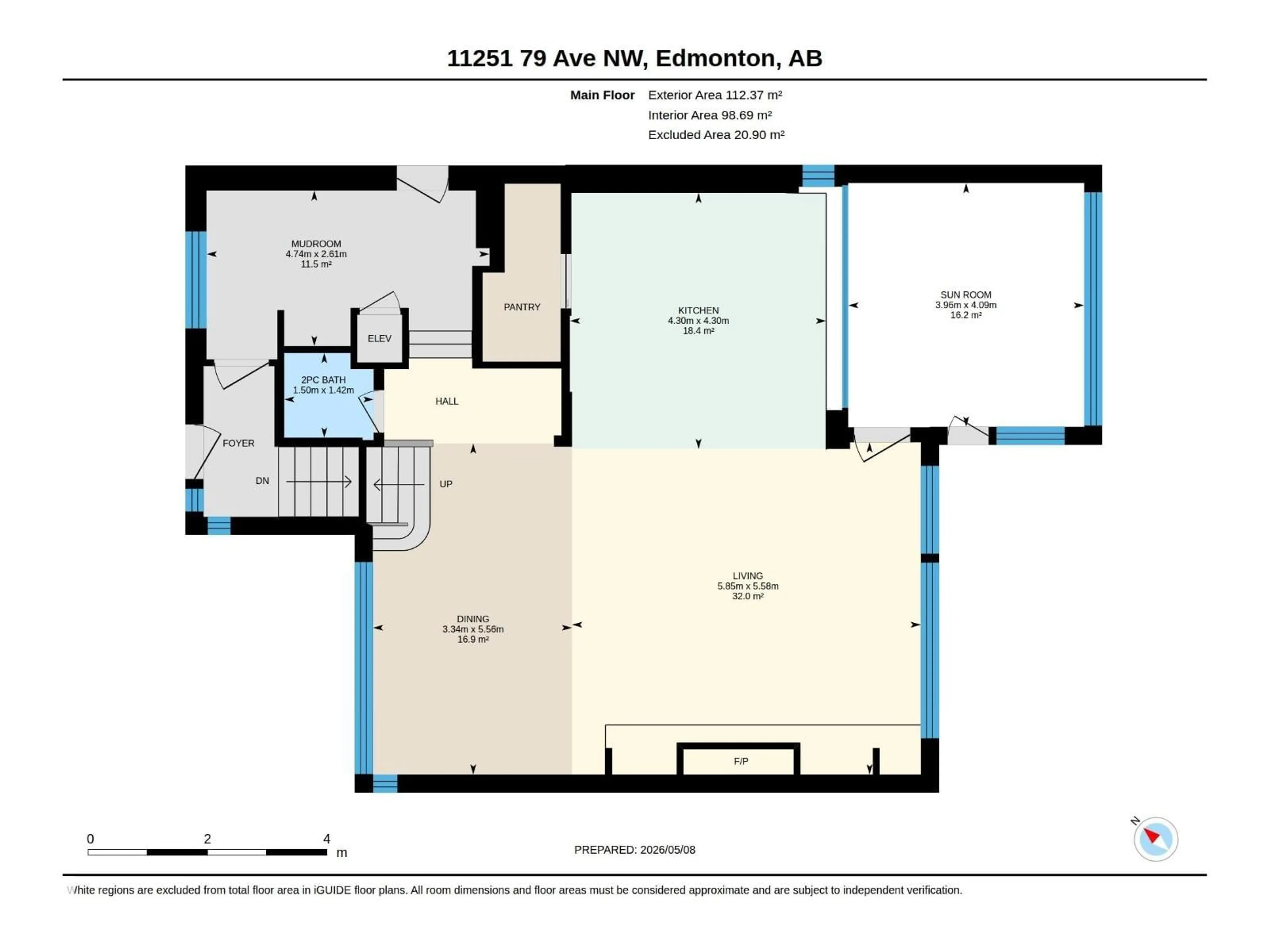 Floor plan for NW - 11251 79 AV, Edmonton Alberta T6G0P2