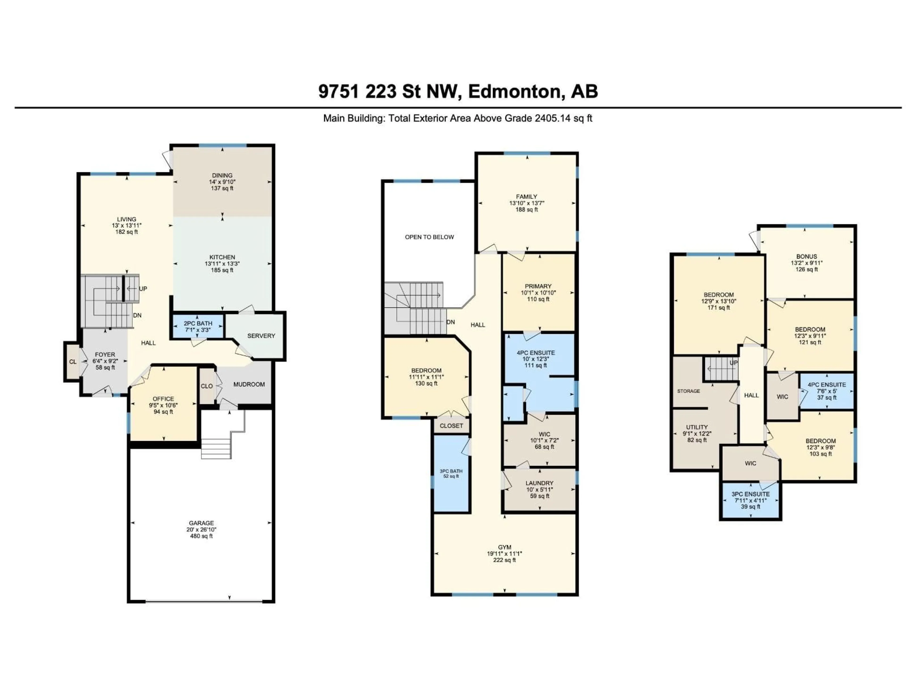 Floor plan for NW - 9751 223 ST, Edmonton Alberta T5T7B6