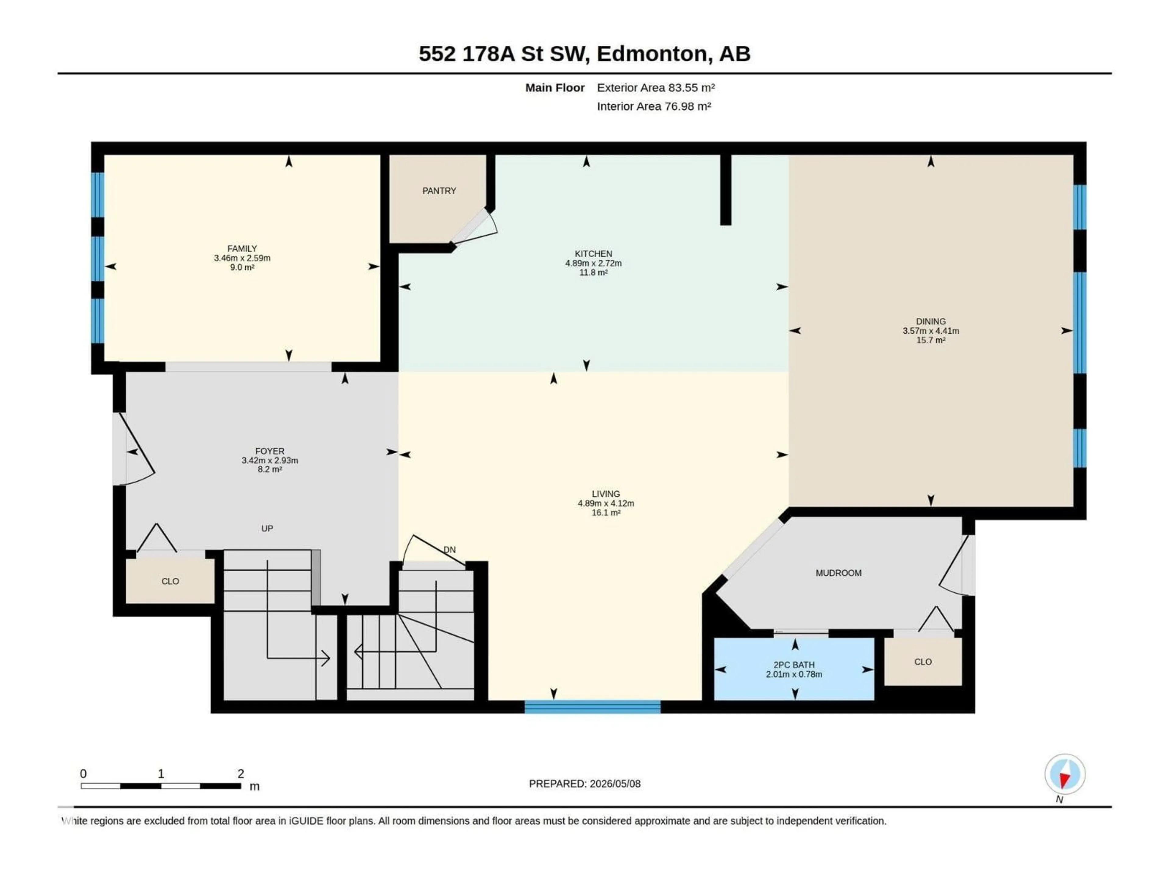 Floor plan for 552 178A ST, Edmonton Alberta T6W2L4