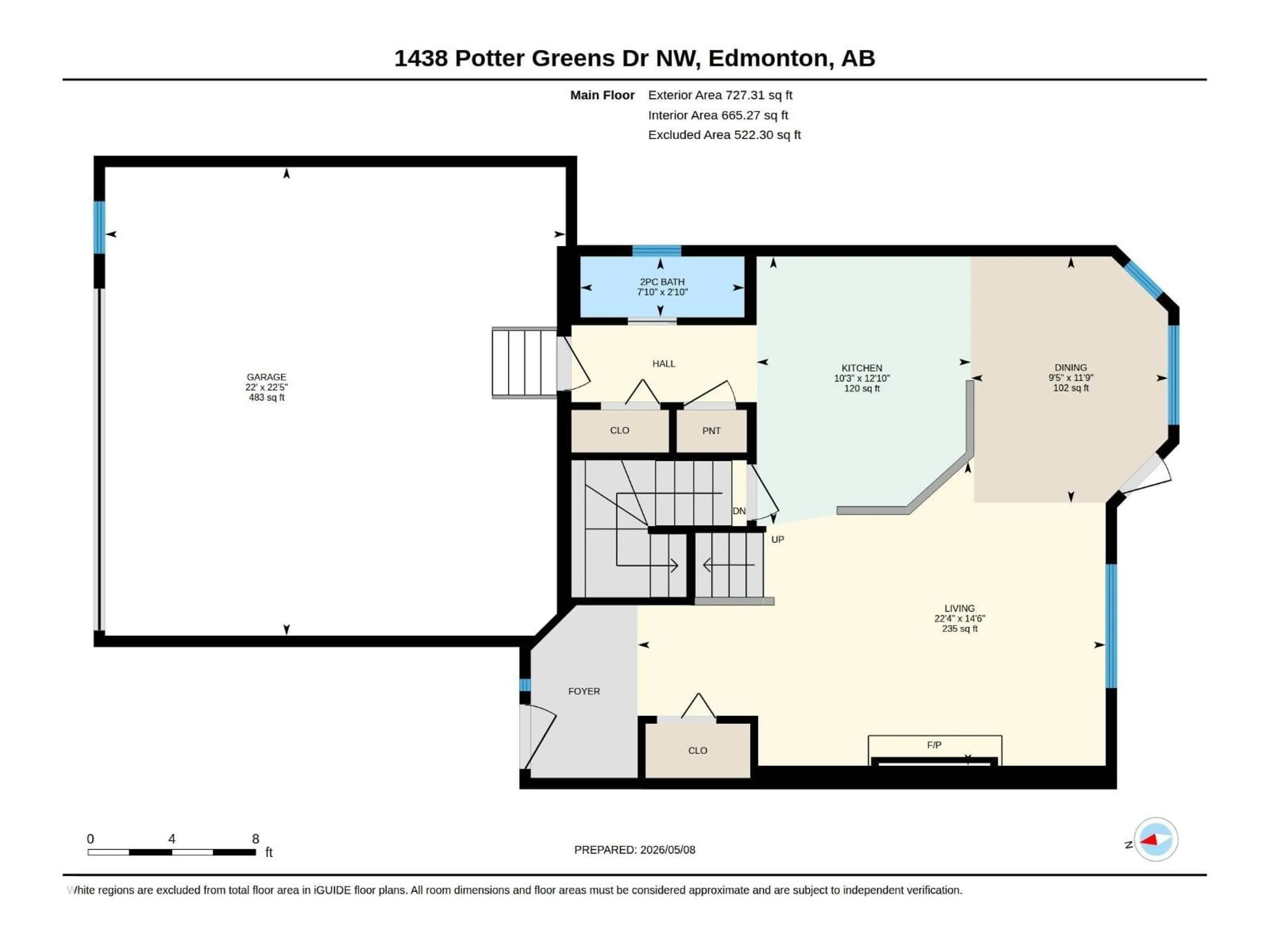 Floor plan for 1438 POTTER GREENS DR, Edmonton Alberta T5T1J8