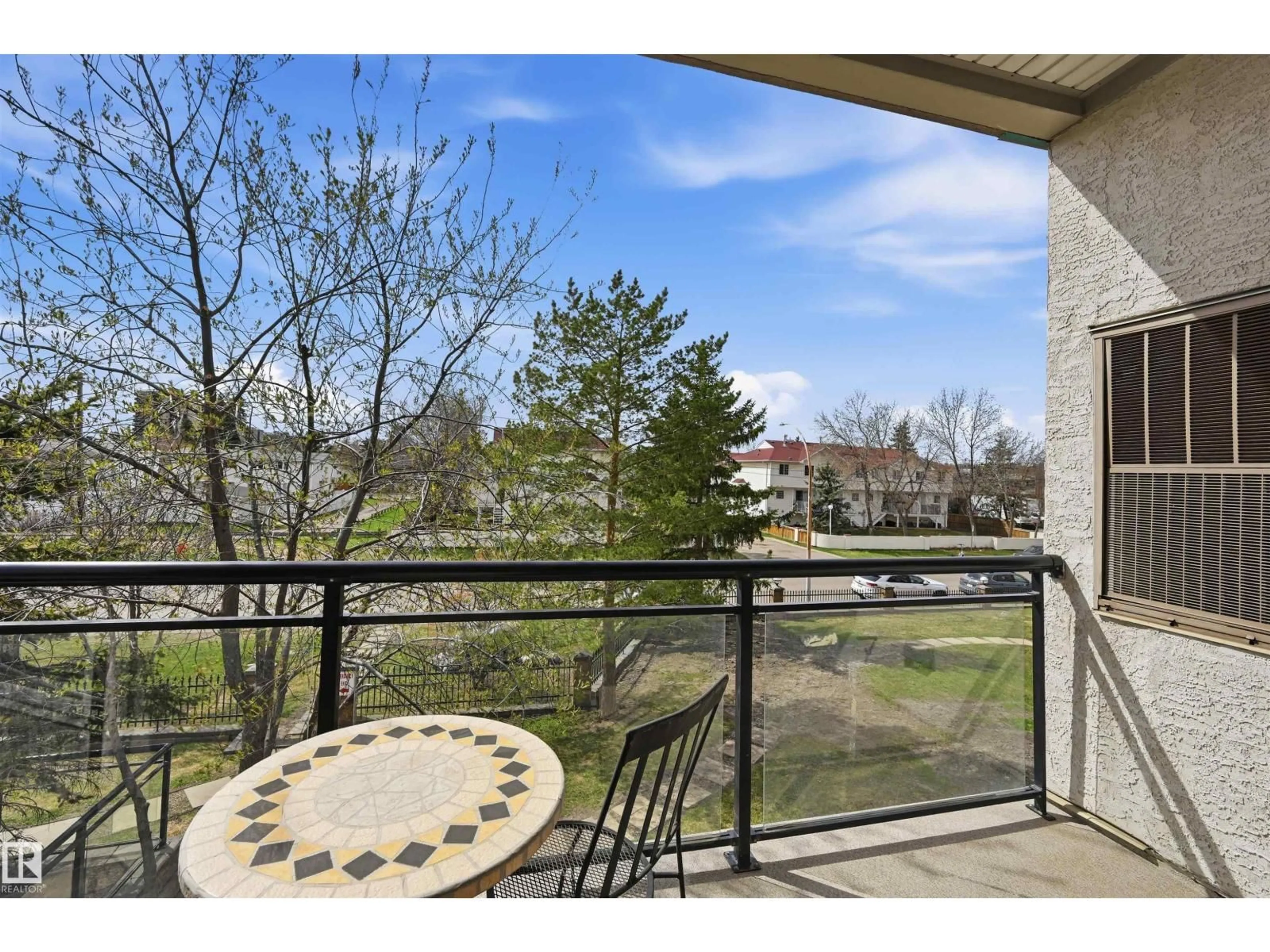 Patio, water/lake/river/ocean view for 248 - 4827 104A ST NW, Edmonton Alberta T6H0R5