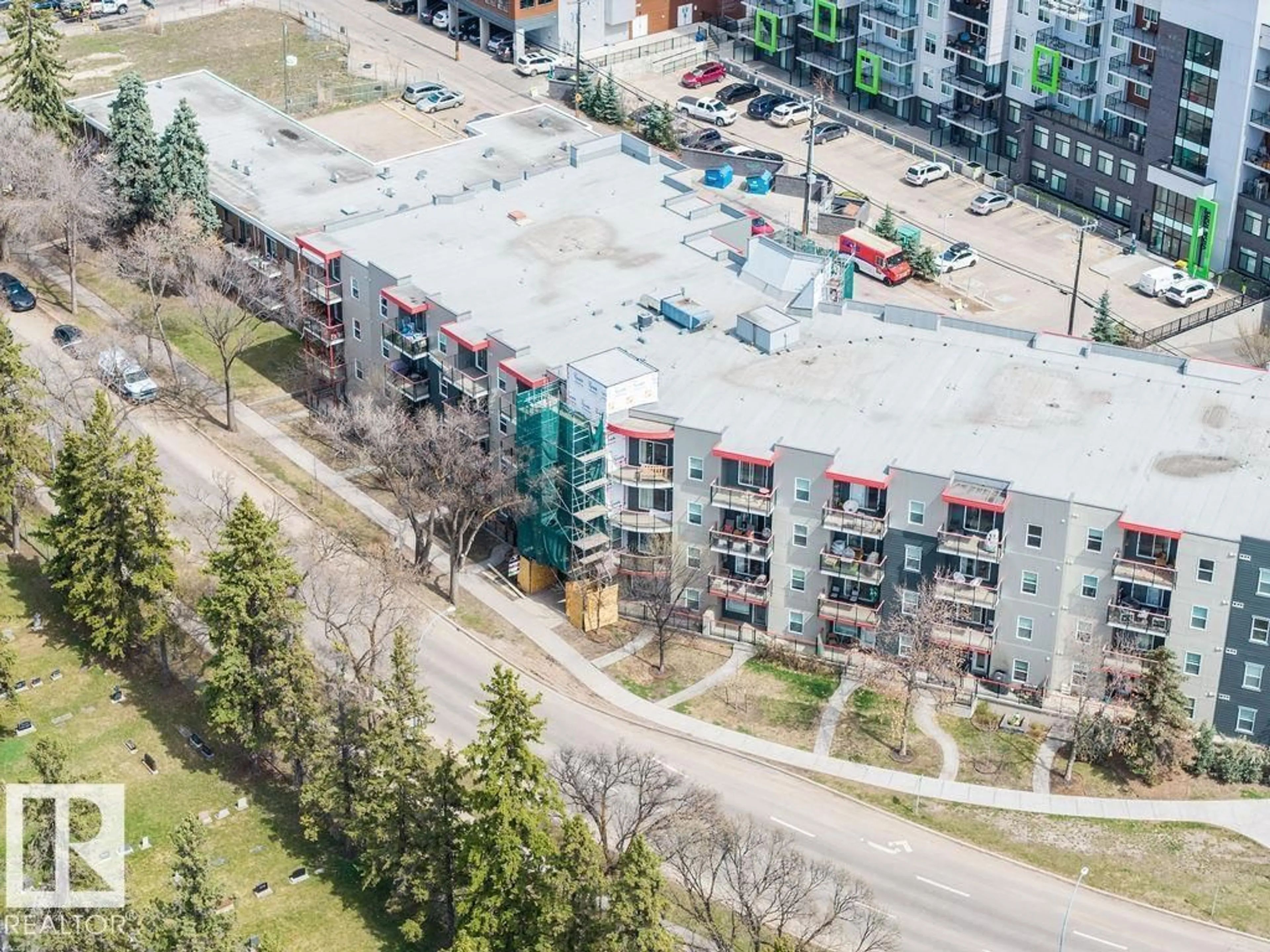 A pic from outside/outdoor area/front of a property/back of a property/a pic from drone, unknown for #311 - 10611 117 ST, Edmonton Alberta T5H0G6