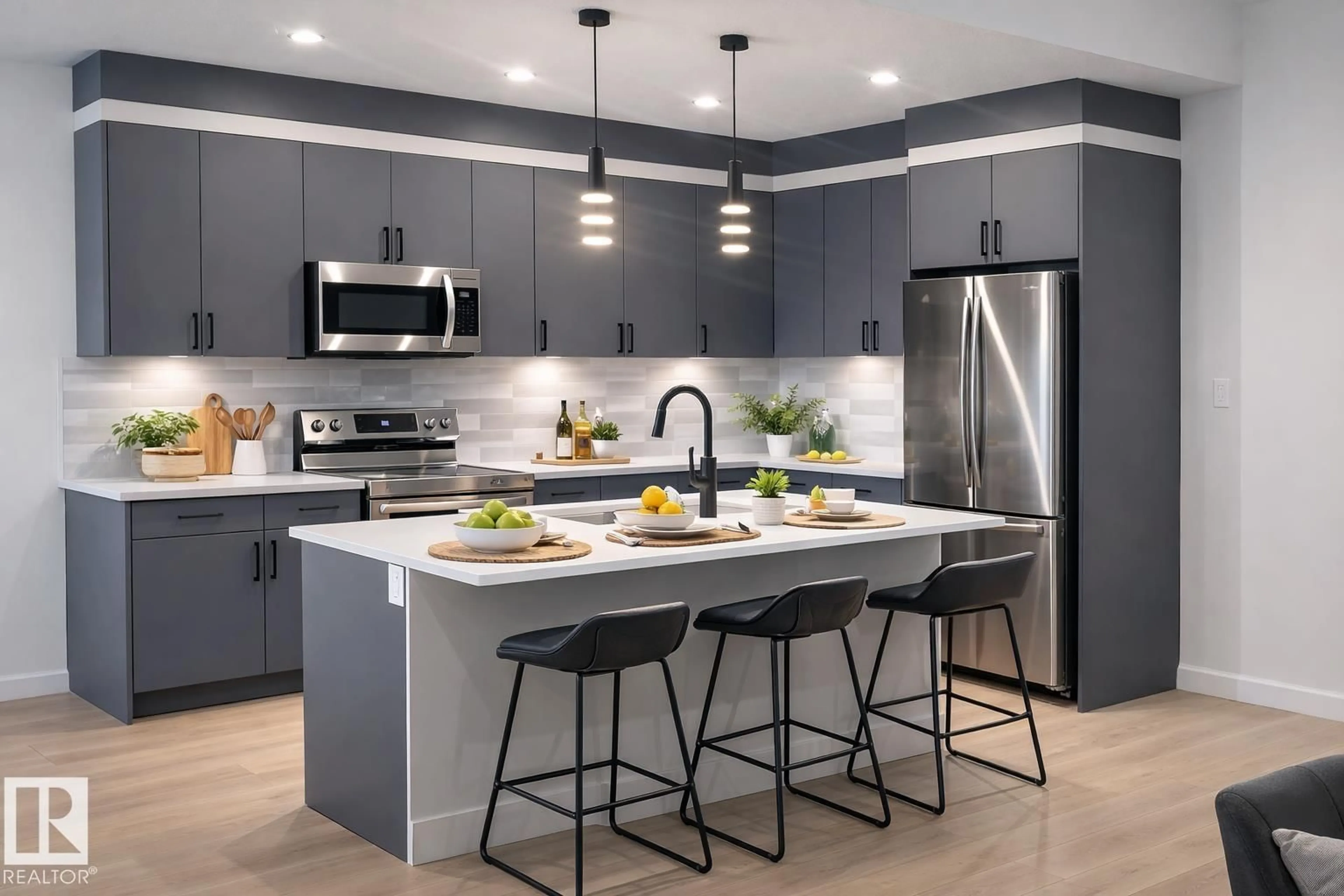Open concept kitchen, unknown for 19/21 - 10617 83 ST, Edmonton Alberta T6A3P6