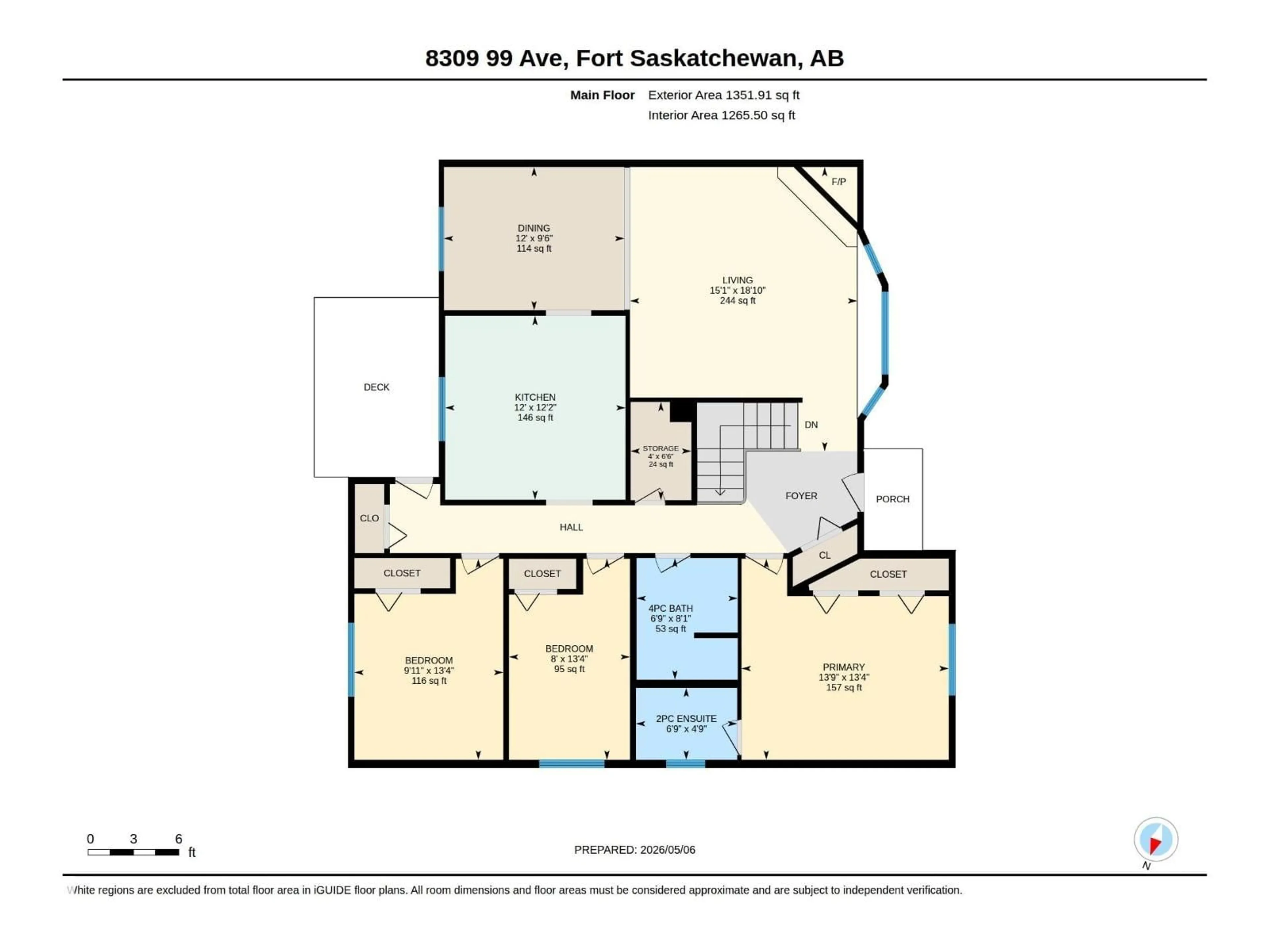 Floor plan for 8309 99 AV, Fort Saskatchewan Alberta T8L3E4
