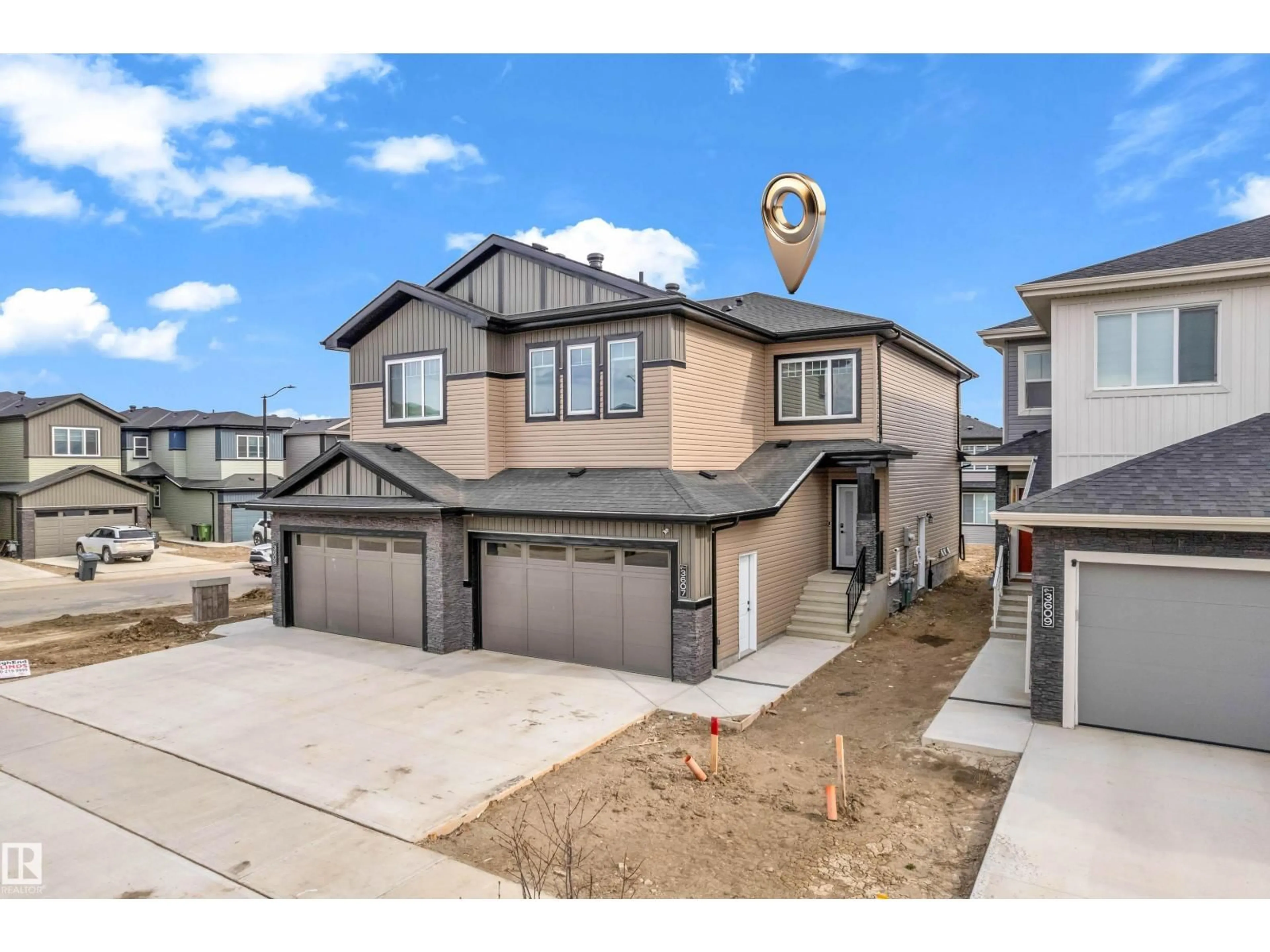 A pic from outside/outdoor area/front of a property/back of a property/a pic from drone, street for 3607 41 AVE, Beaumont Alberta T4X3H3