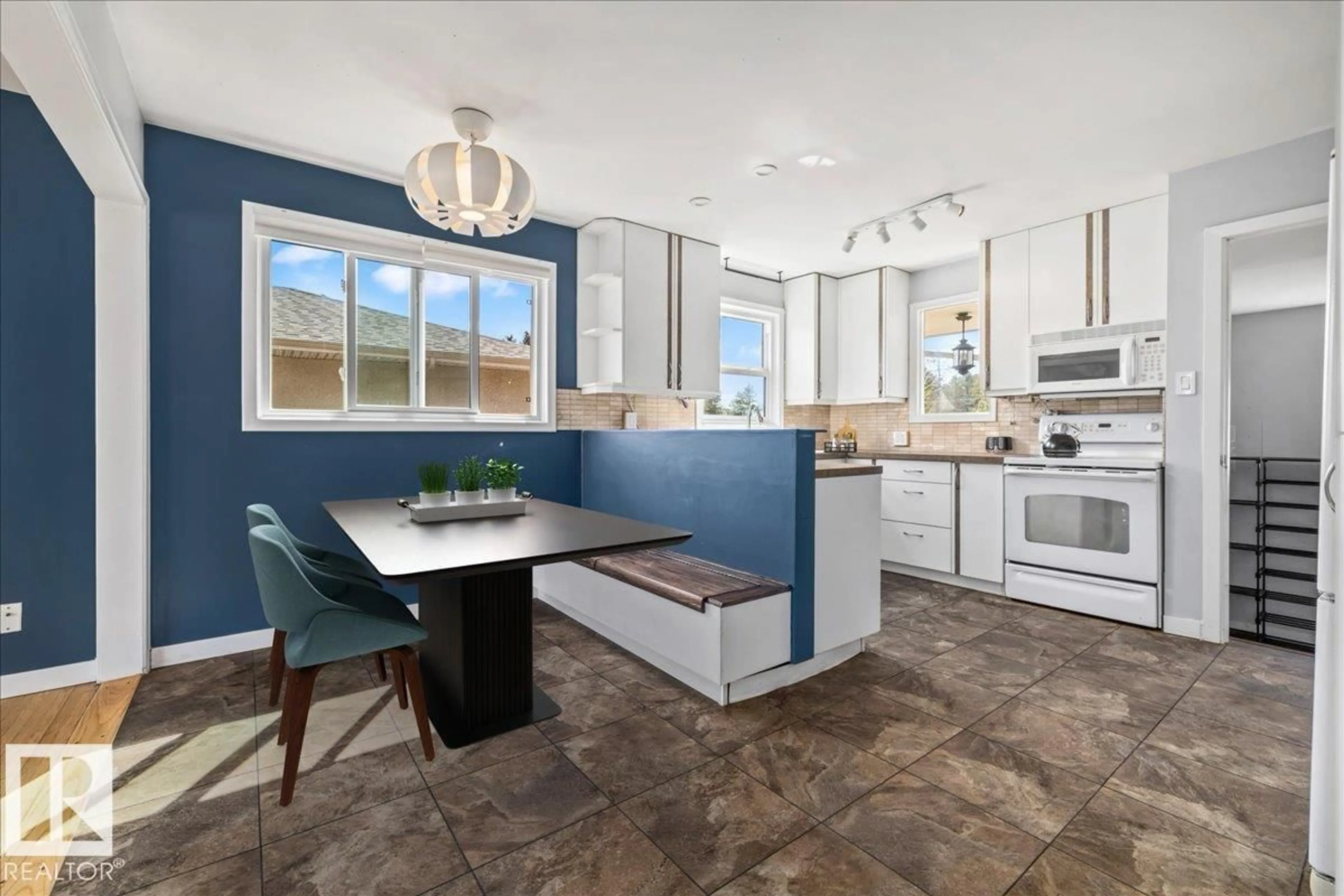 Open concept kitchen, ceramic/tile floor for NW - 9828 79 ST, Edmonton Alberta T6A3G1