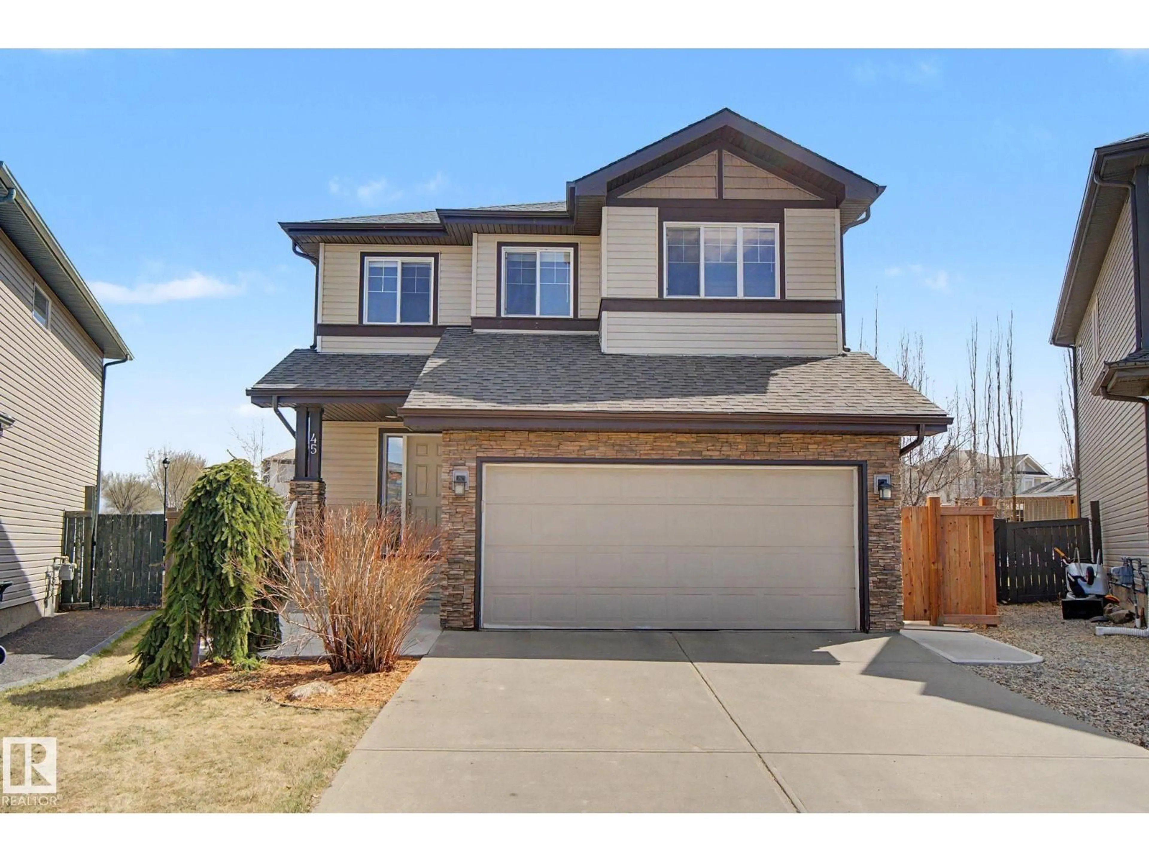 Home with brick exterior material, street for 45 VEGA AV, Spruce Grove Alberta T7X4R8