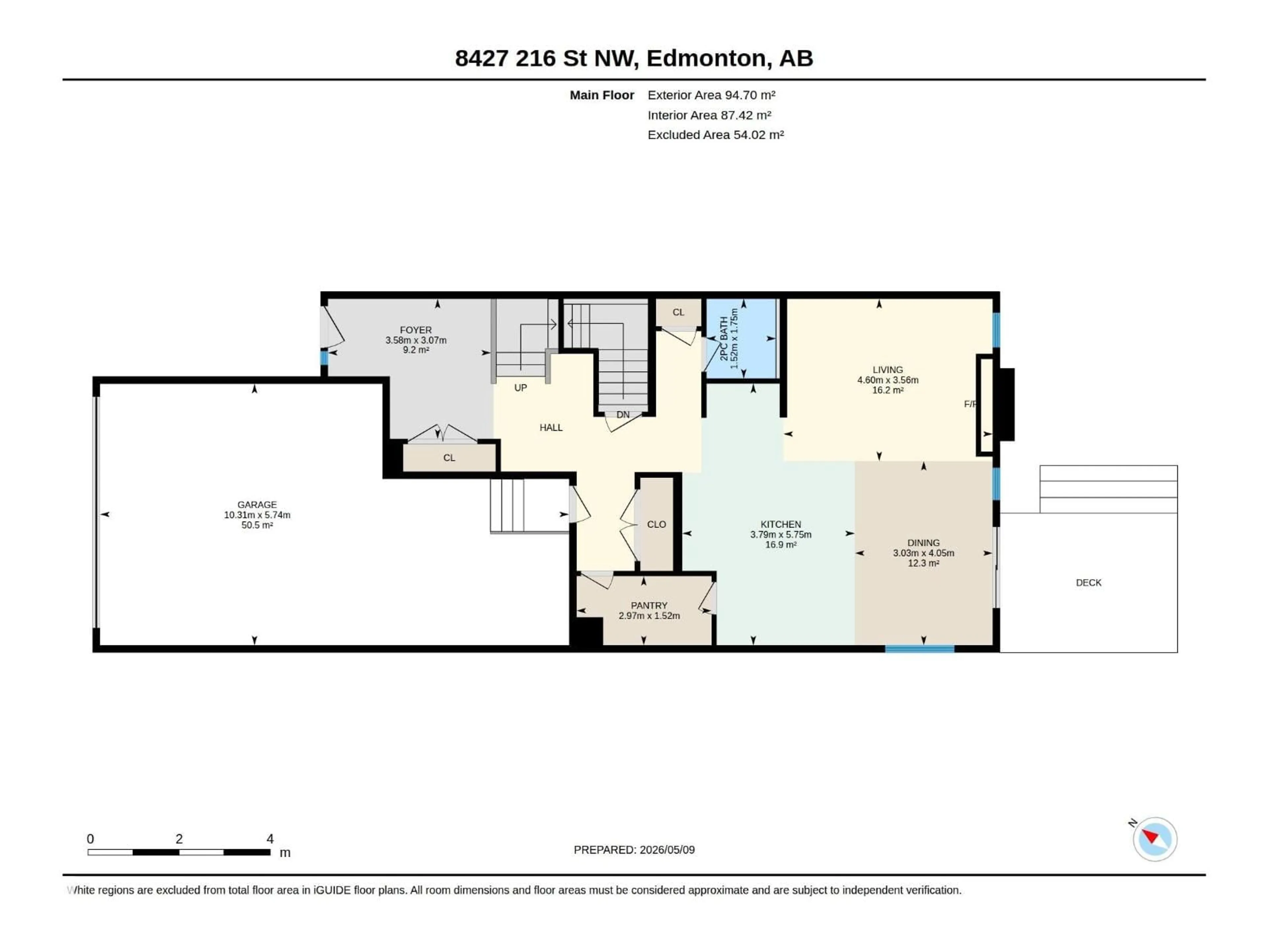 Floor plan for NW - 8427 216 ST, Edmonton Alberta T5T4W2