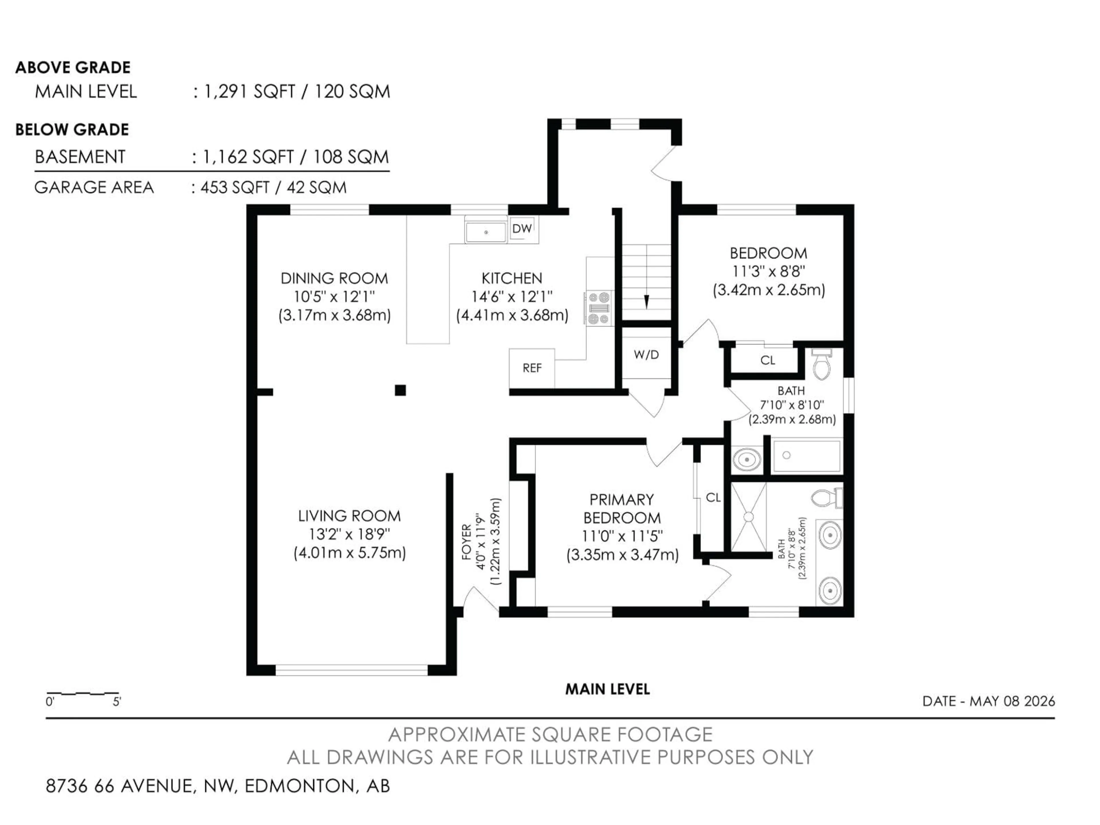 Floor plan for 8736 66 AV, Edmonton Alberta T6E0L3