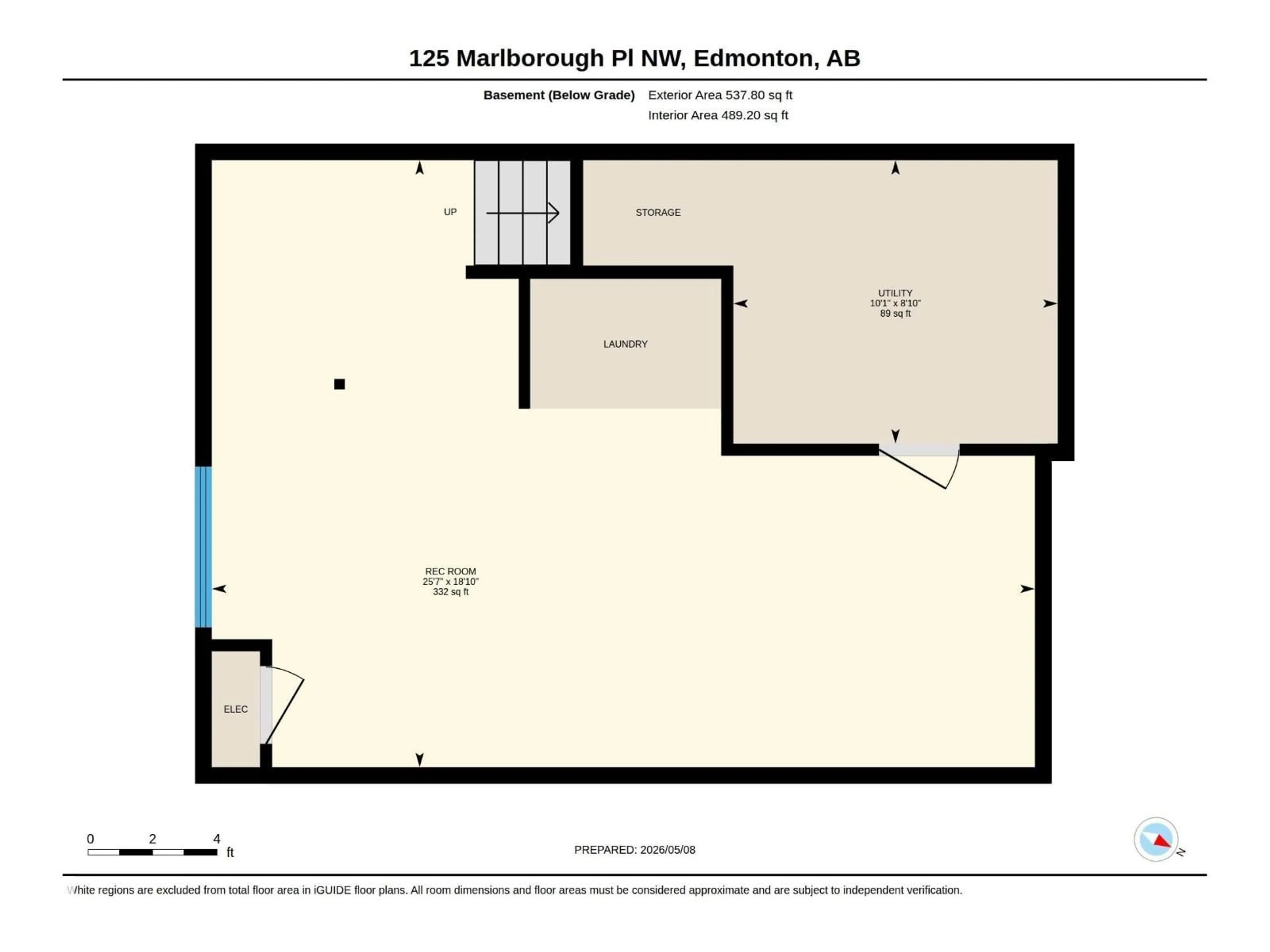 Floor plan for 125 MARLBOROUGH PL, Edmonton Alberta T5T1Y6
