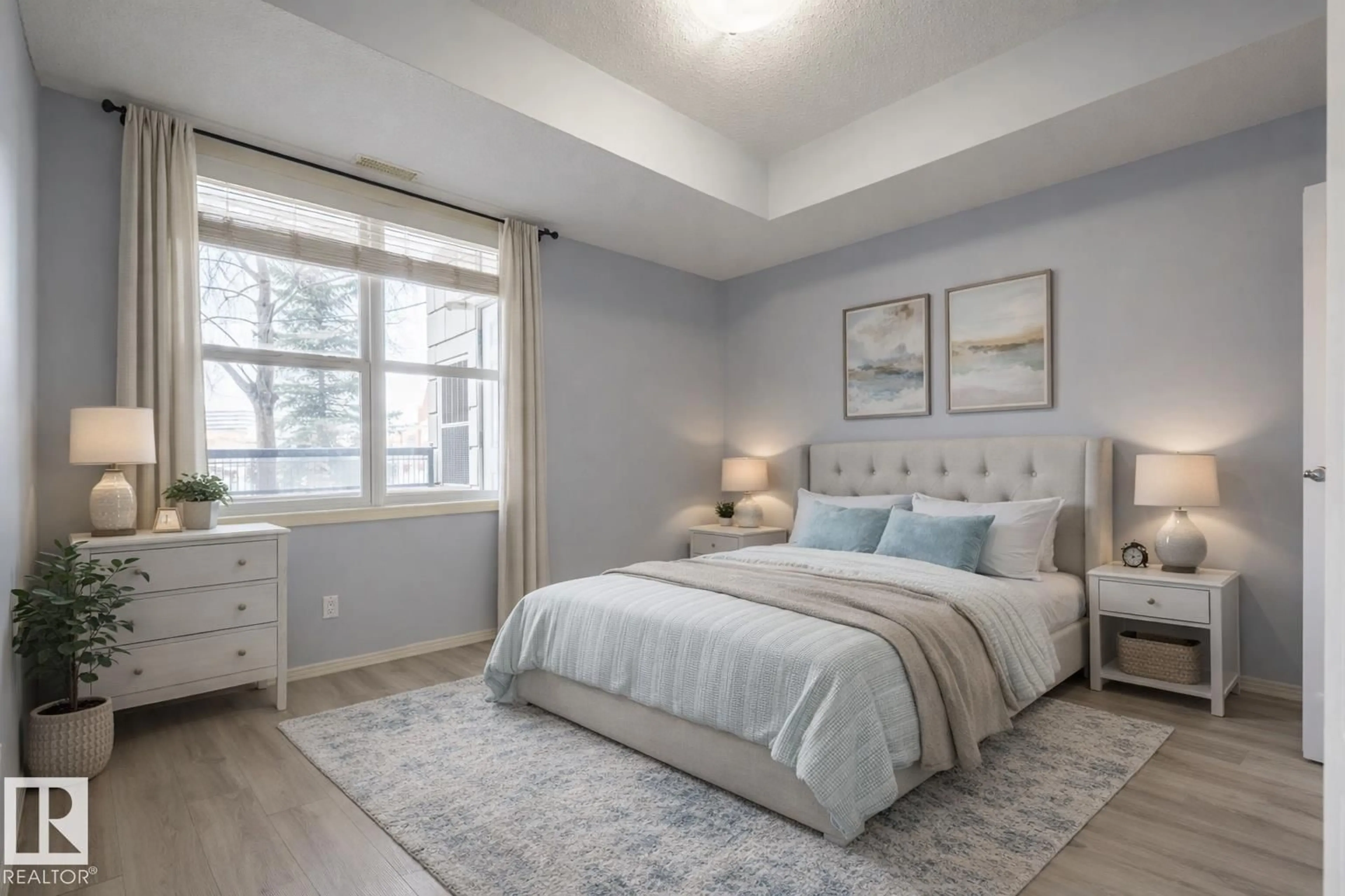 Bedroom with bed, unknown for #102 - 4835 104A ST, Edmonton Alberta T6H0R5
