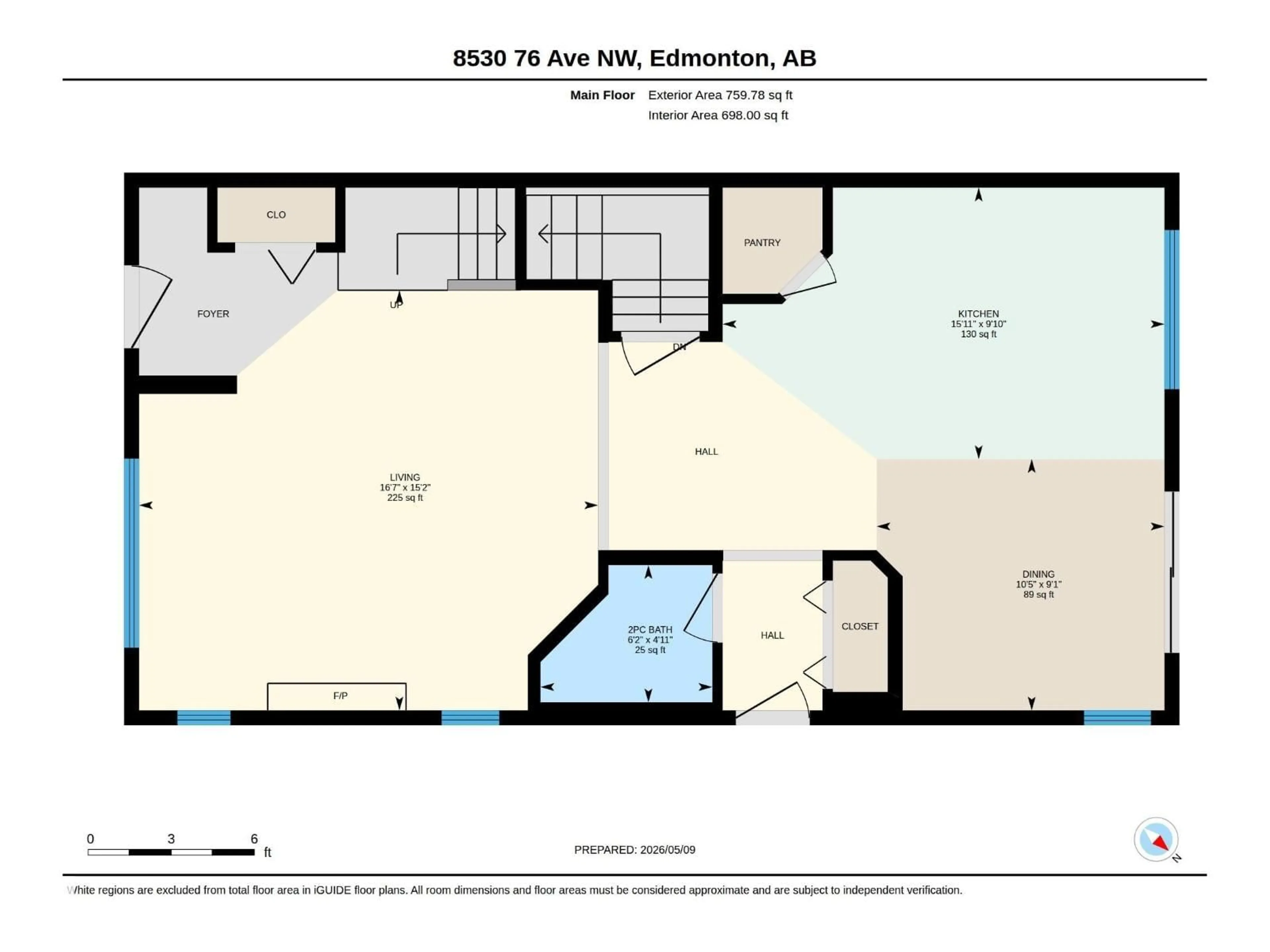 Floor plan for 8530 76 AV, Edmonton Alberta T6J0J3