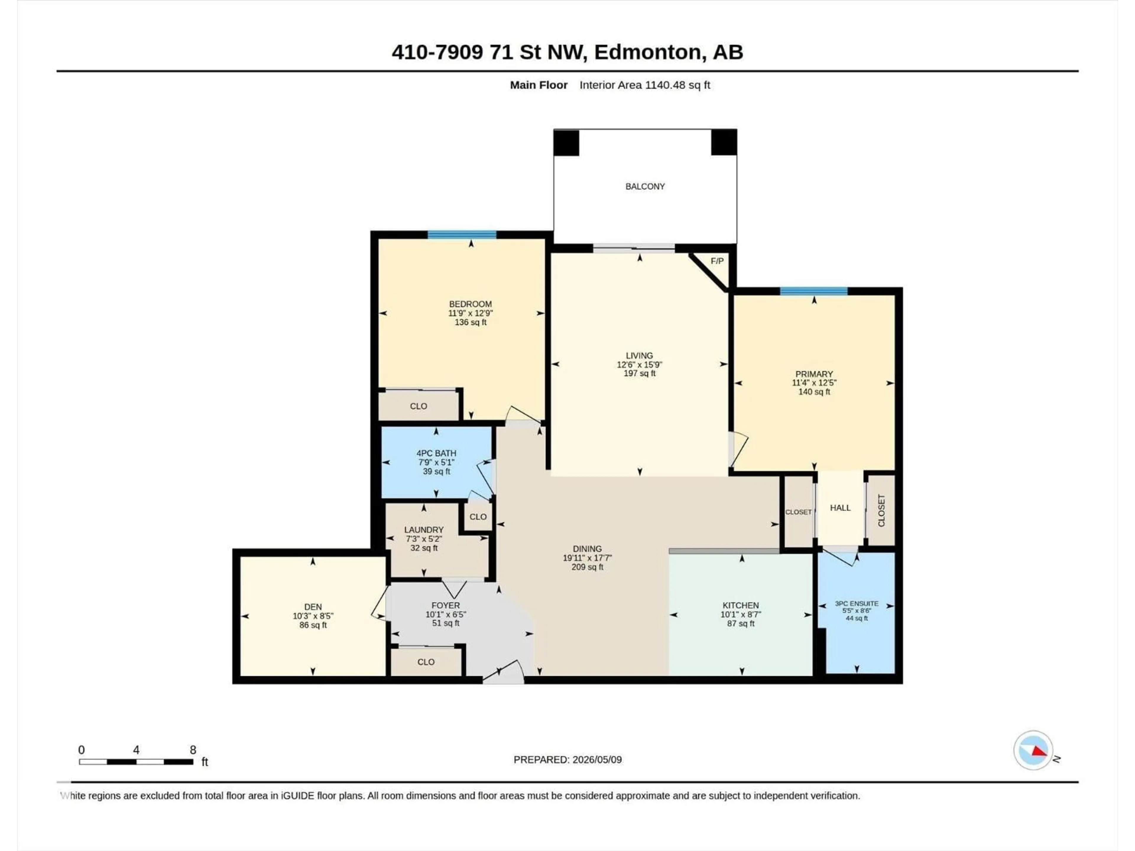 Floor plan for 410 - 7909 71 ST NW, Edmonton Alberta T6B3P5