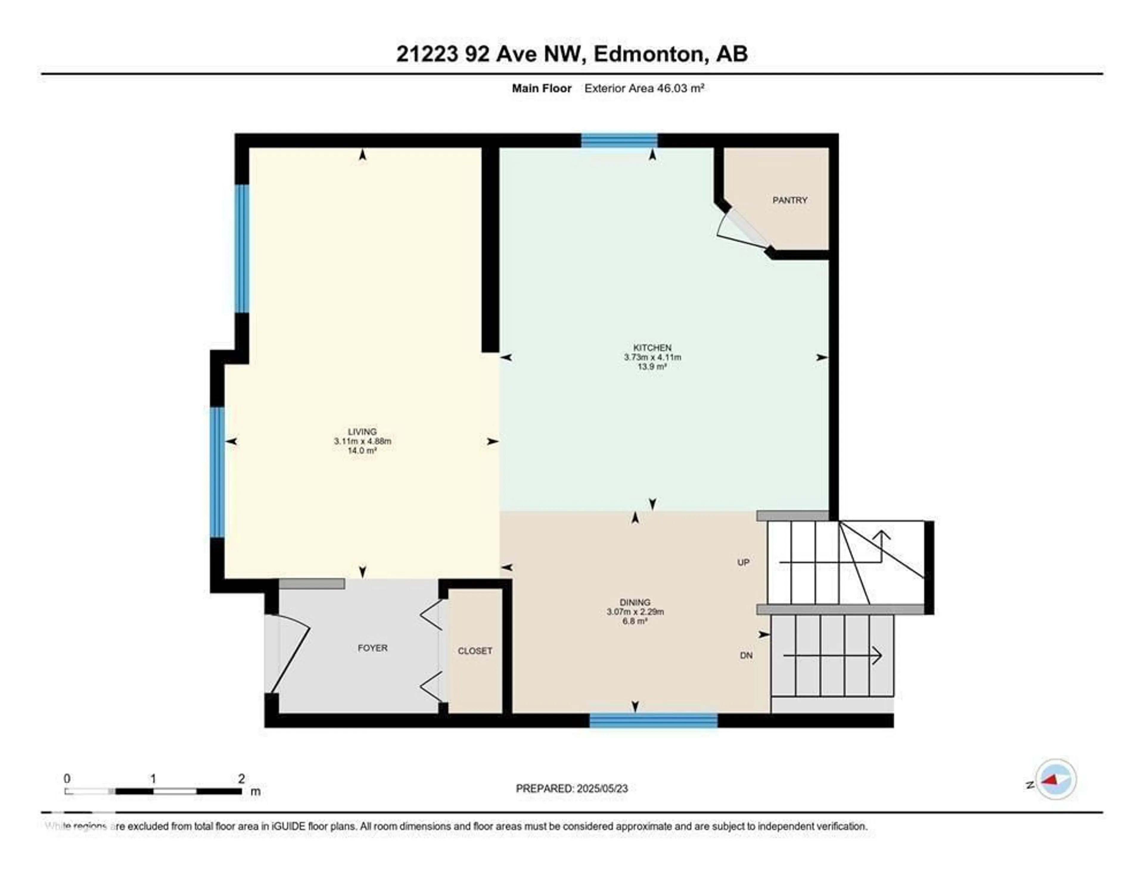 Floor plan for 21223 92 AV, Edmonton Alberta T5T0W6