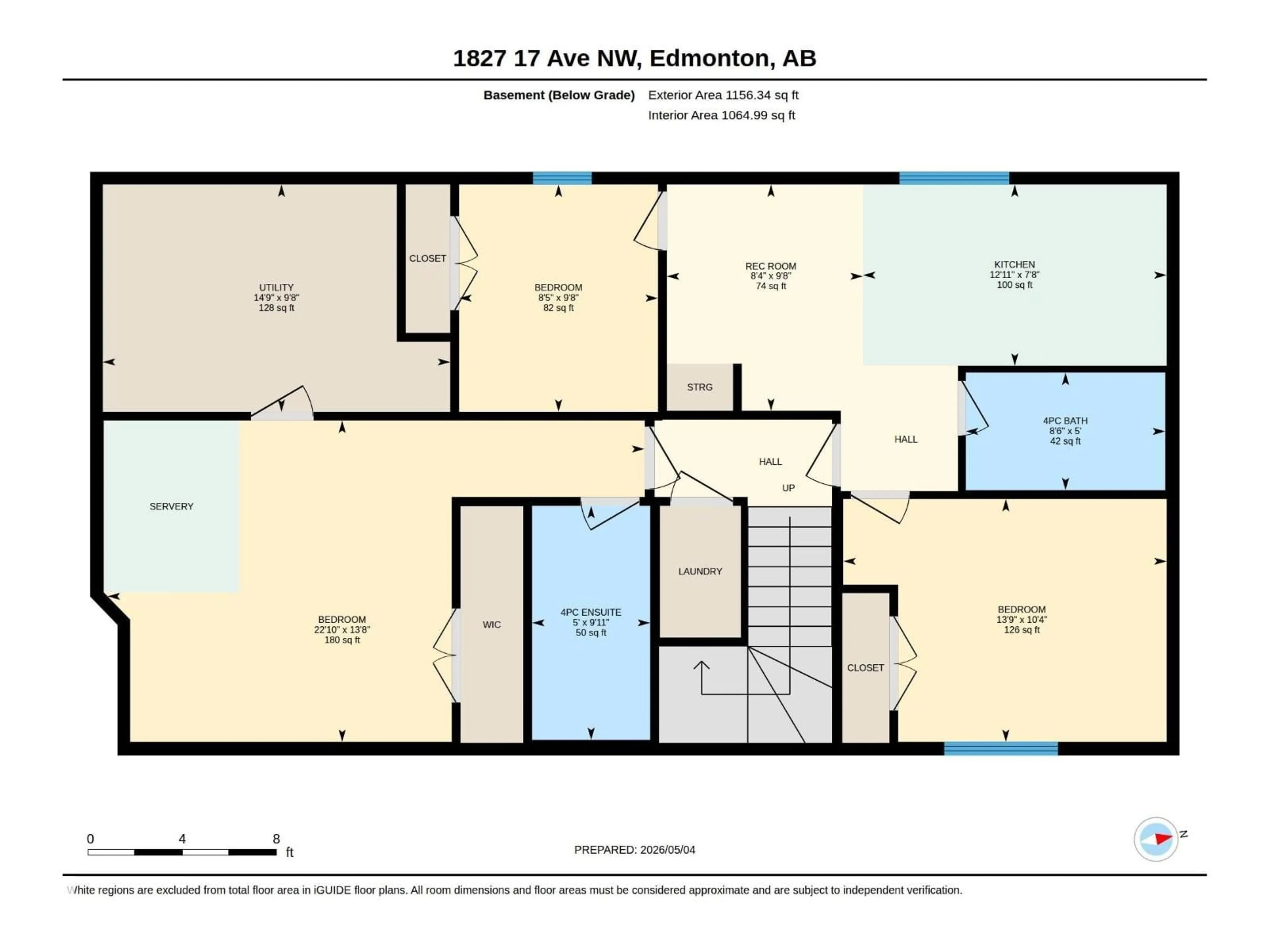Floor plan for 1827 17 AV, Edmonton Alberta T6T2N1