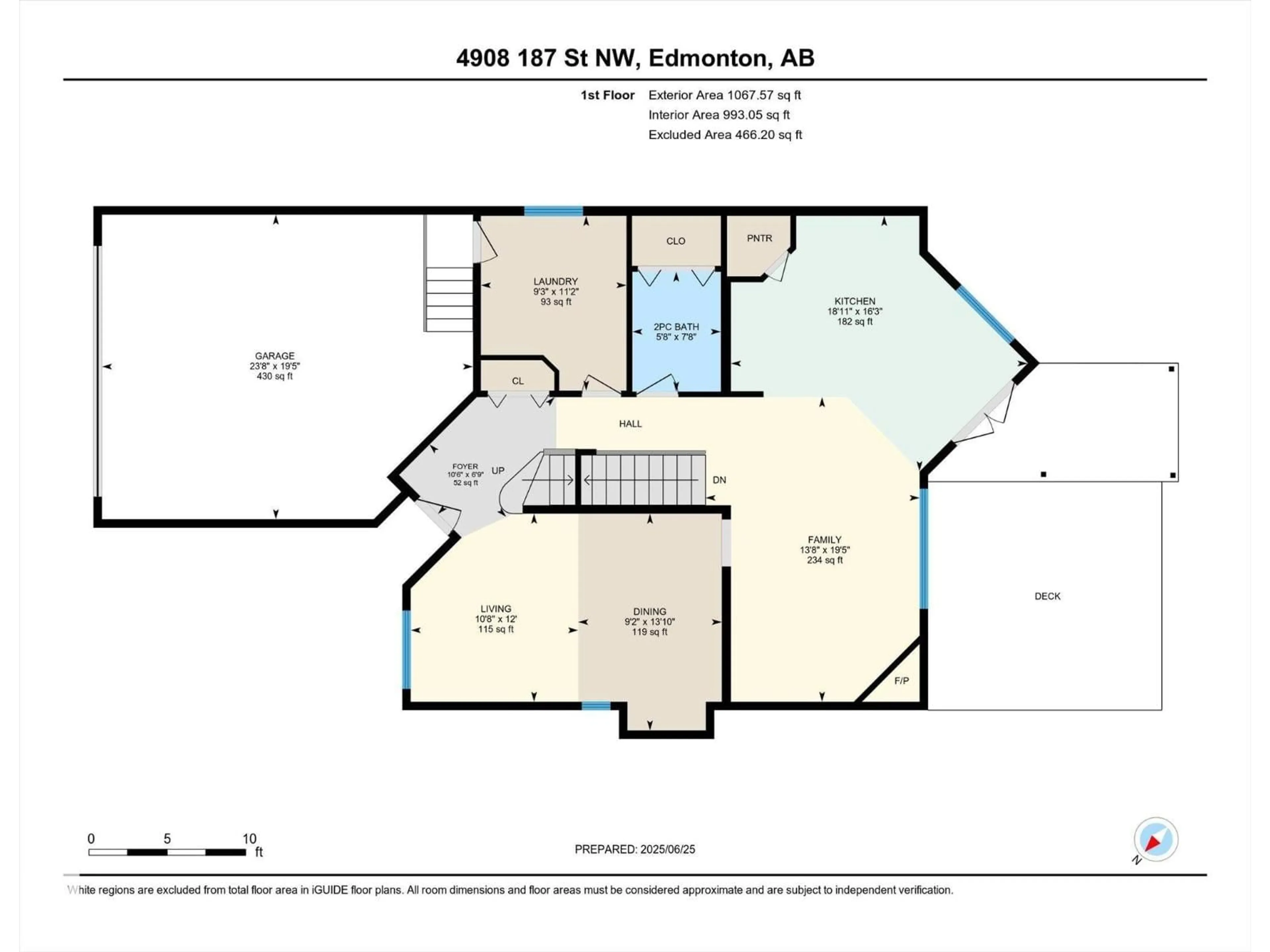 Floor plan for NW - 4908 187 ST, Edmonton Alberta T6M2R7