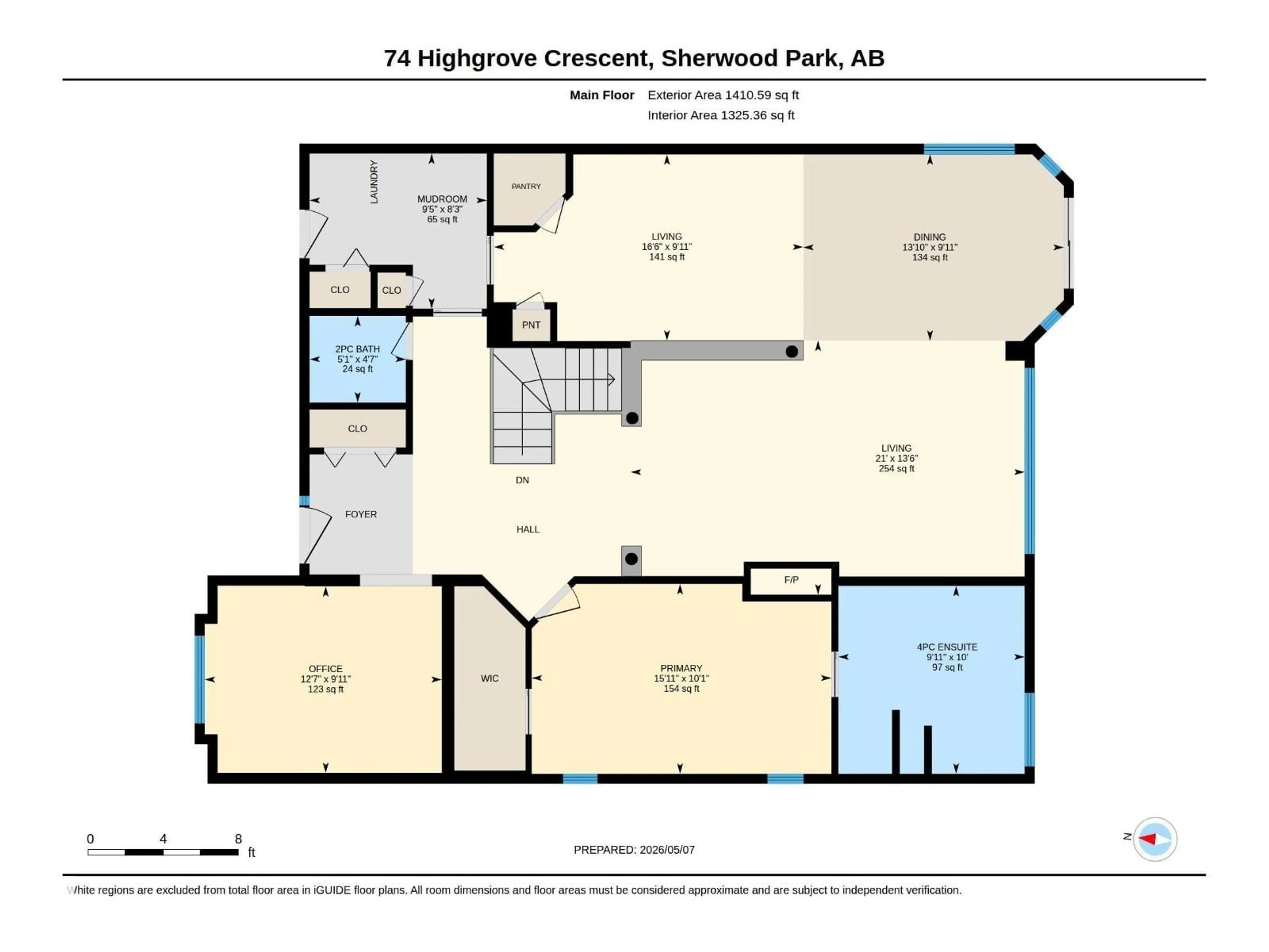Floor plan for 74 HIGHGROVE CR, Sherwood Park Alberta T8A6J9