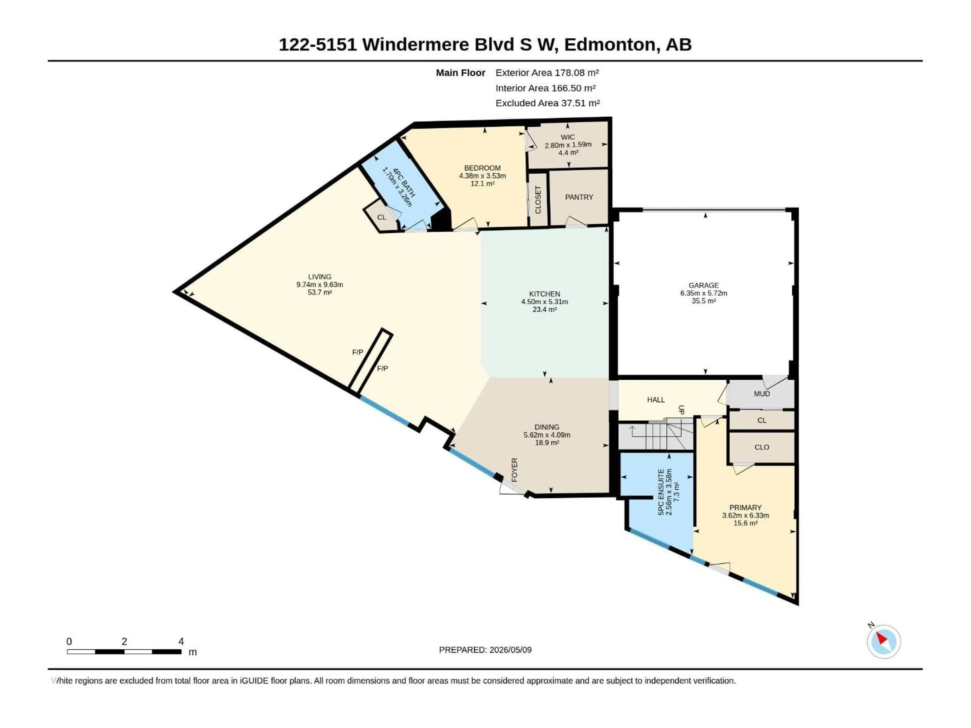 Floor plan for 5151 - 122 WINDERMERE BV, Edmonton Alberta T6W2K4