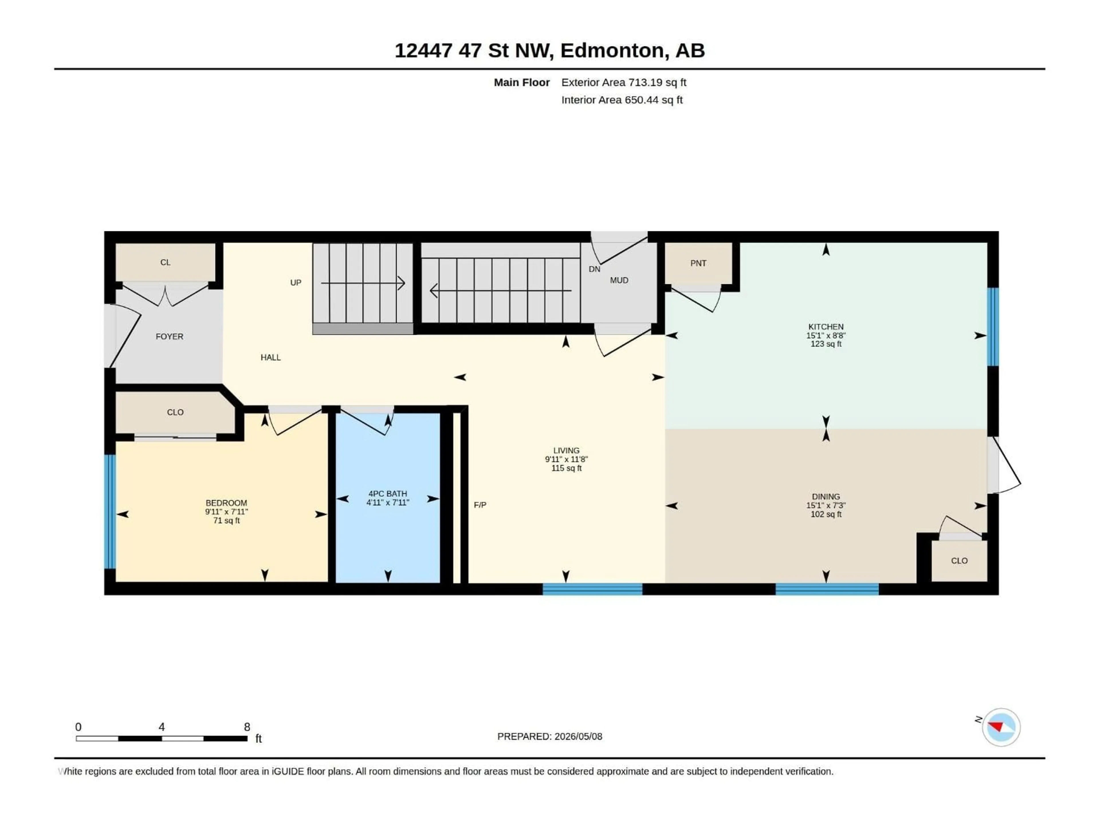 Floor plan for 12447 47 ST, Edmonton Alberta T5W5E5