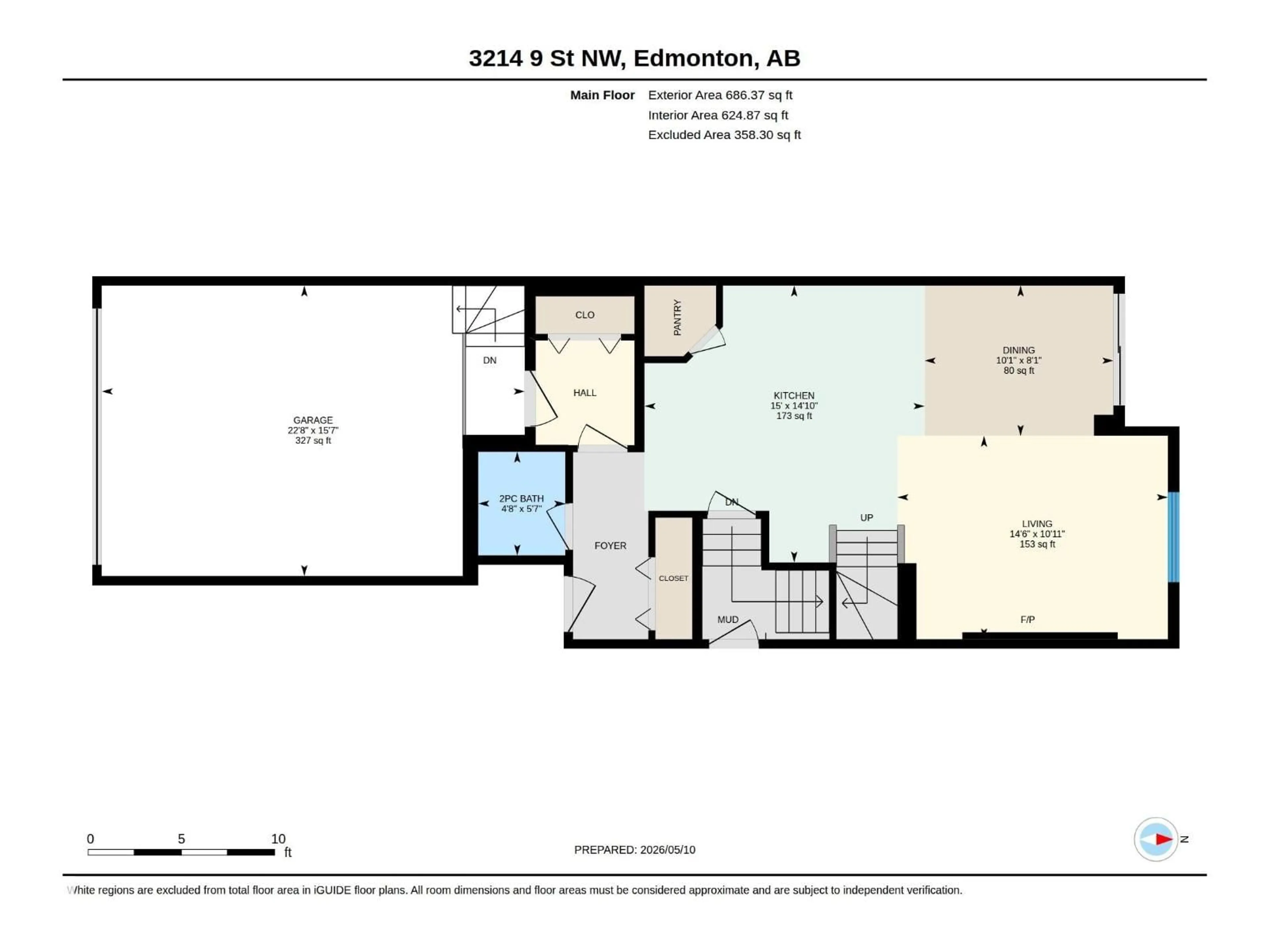Floor plan for 3214 9 ST, Edmonton Alberta T6T2V6