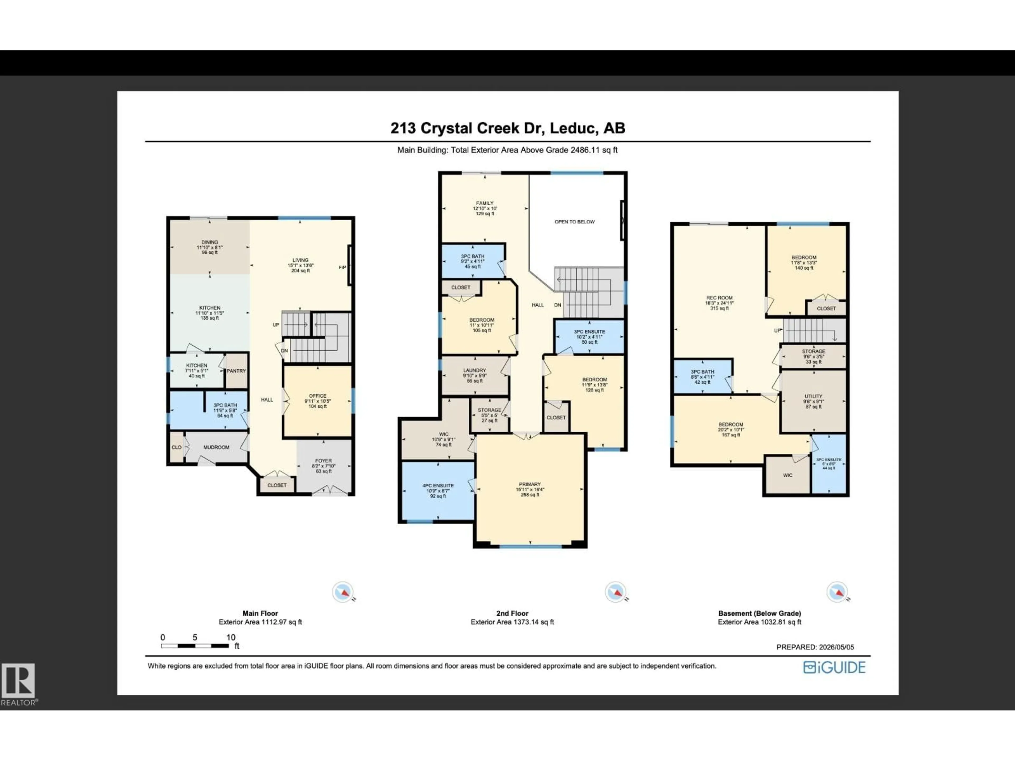 Floor plan for 213 CRYSTAL CREEK, Leduc Alberta T9E0X6