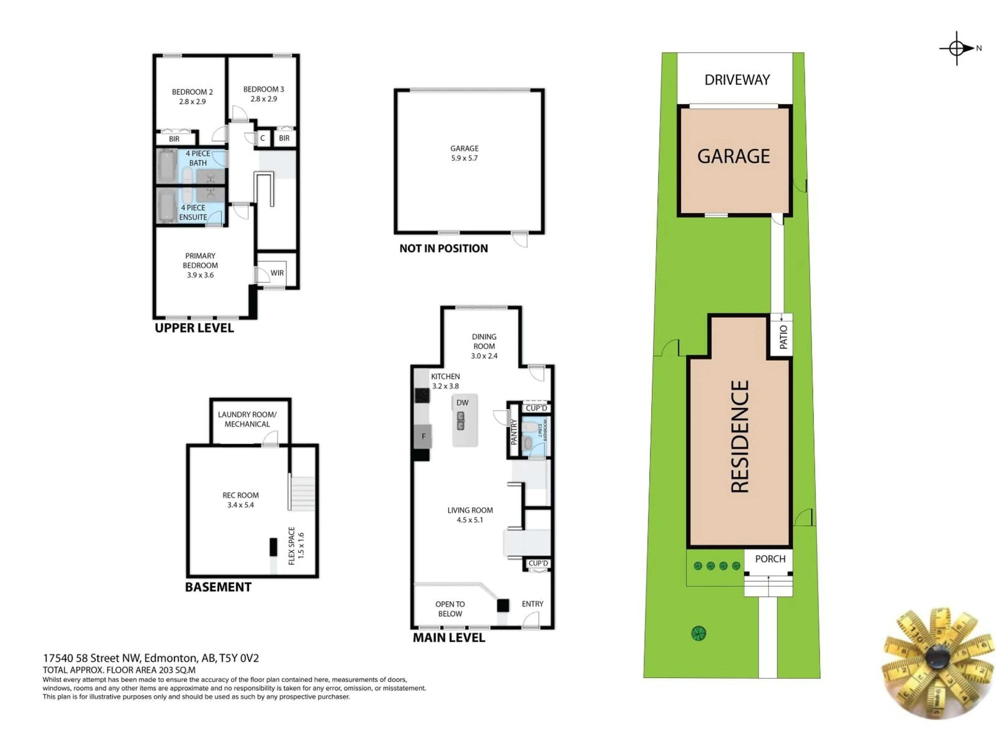 Floor plan for 17540 58 ST, Edmonton Alberta T5Y0T7