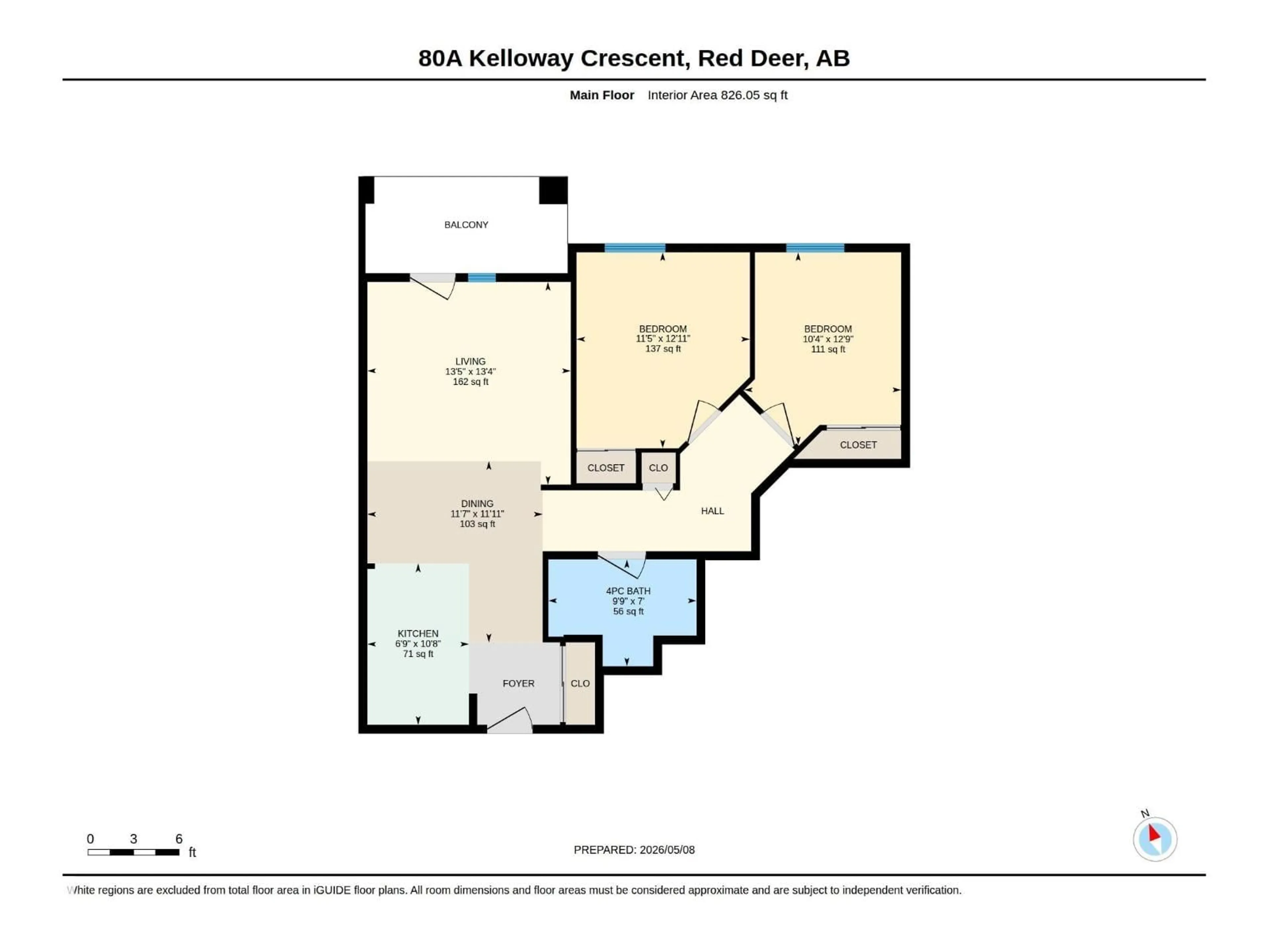 Floor plan for 80A - 220 KELLOWAY CR, Red Deer Alberta T4P4G7
