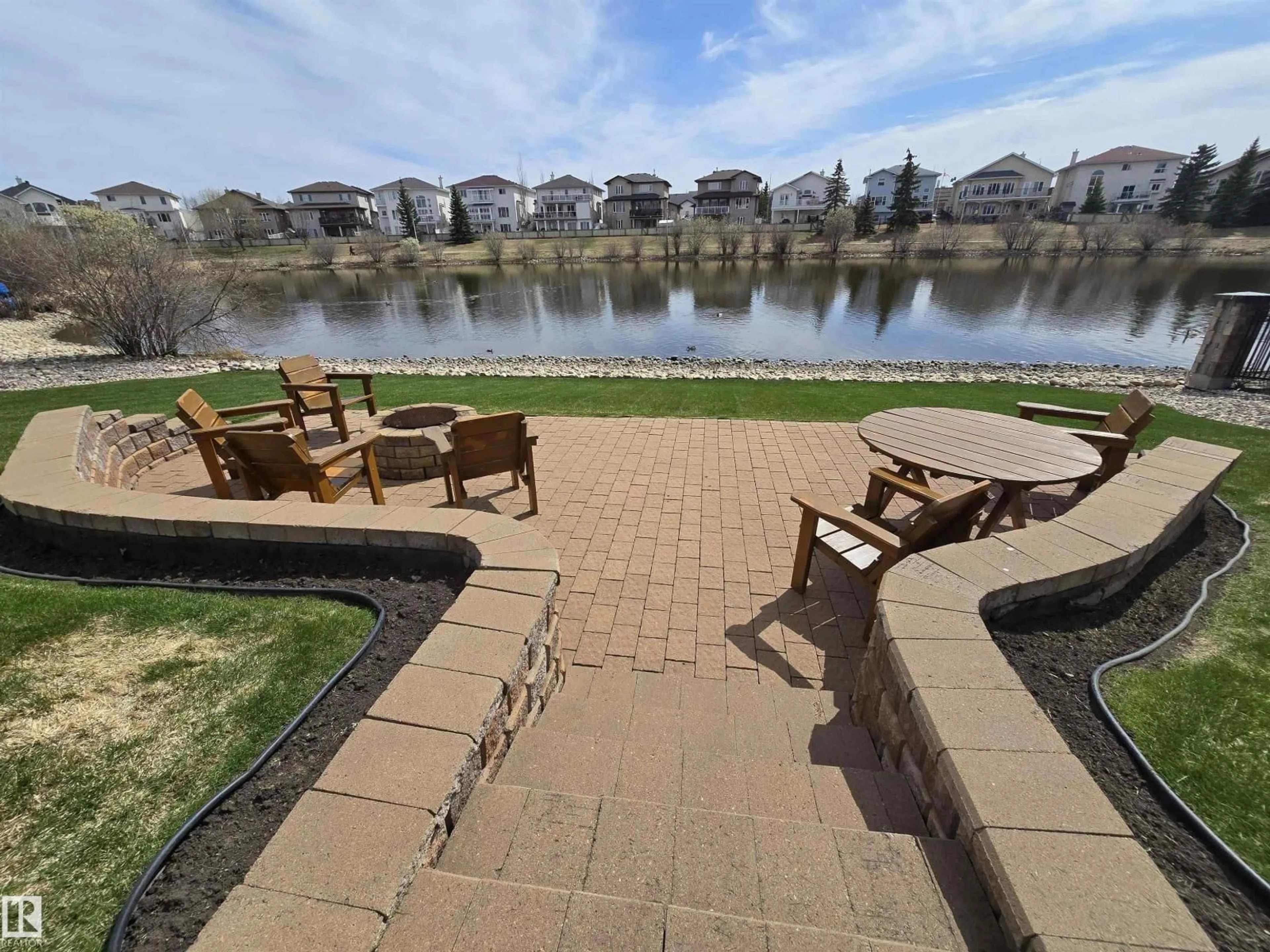 Patio, water/lake/river/ocean view for 7429 162 AV, Edmonton Alberta T5Z3S7
