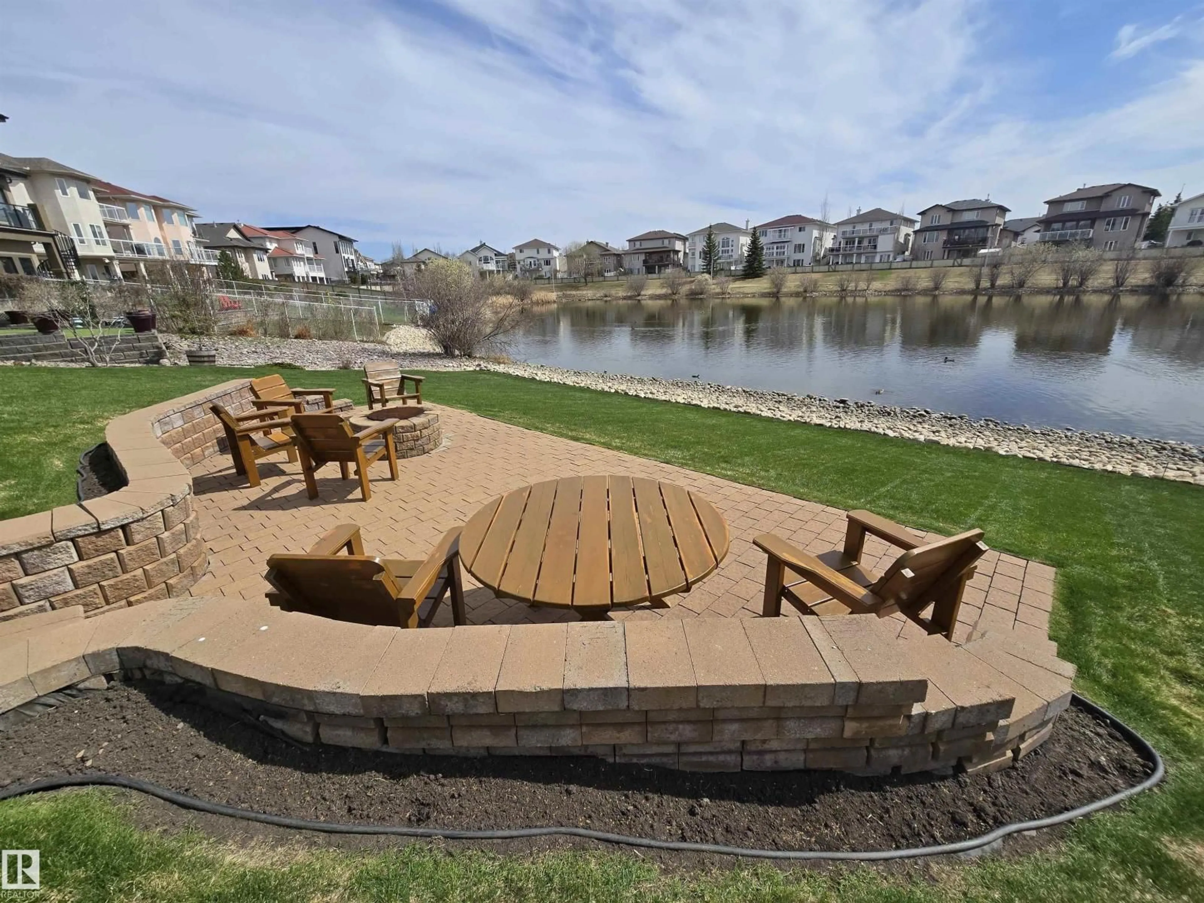 Patio, water/lake/river/ocean view for 7429 162 AV, Edmonton Alberta T5Z3S7