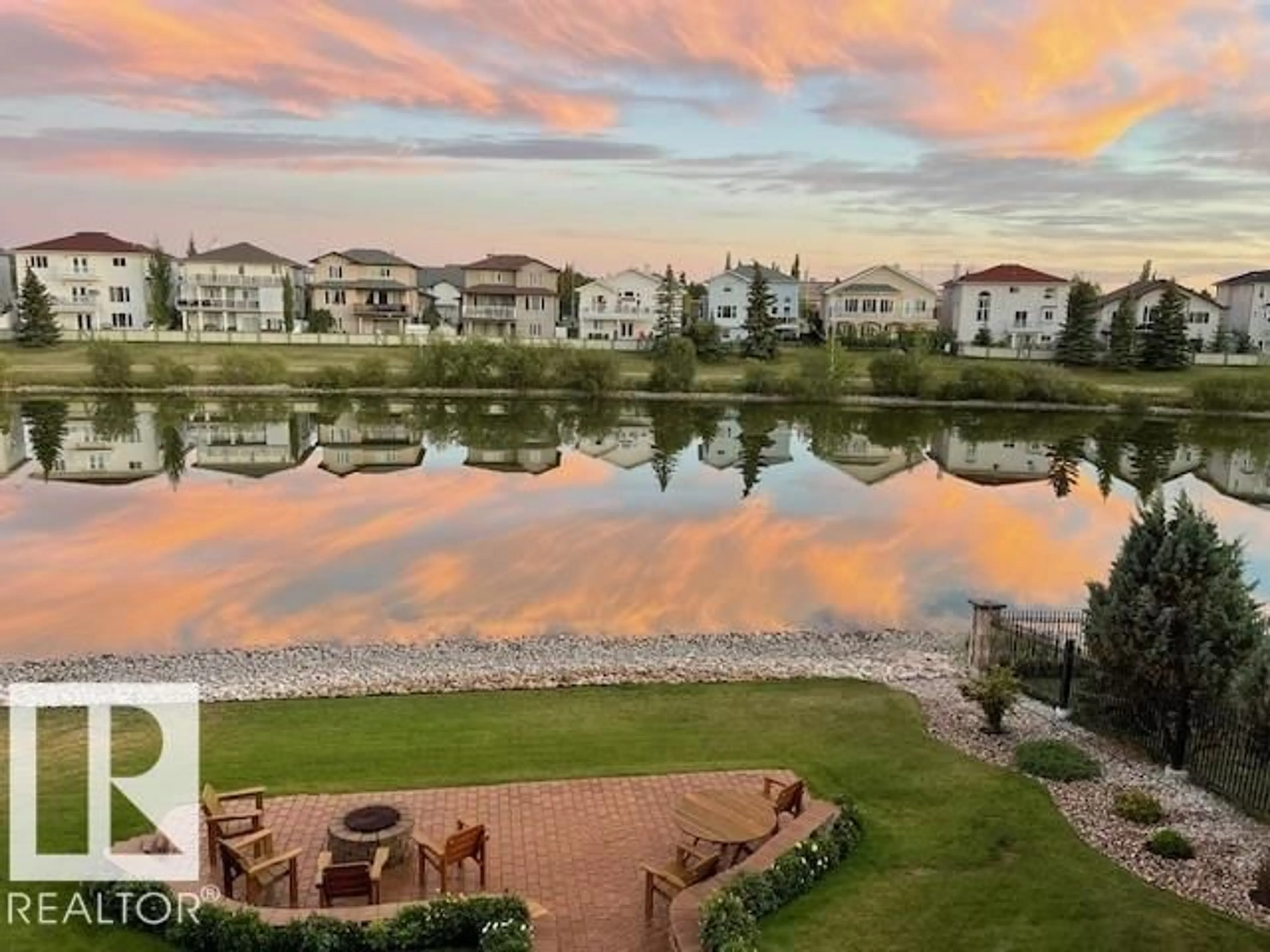 A pic from outside/outdoor area/front of a property/back of a property/a pic from drone, water/lake/river/ocean view for 7429 162 AV, Edmonton Alberta T5Z3S7