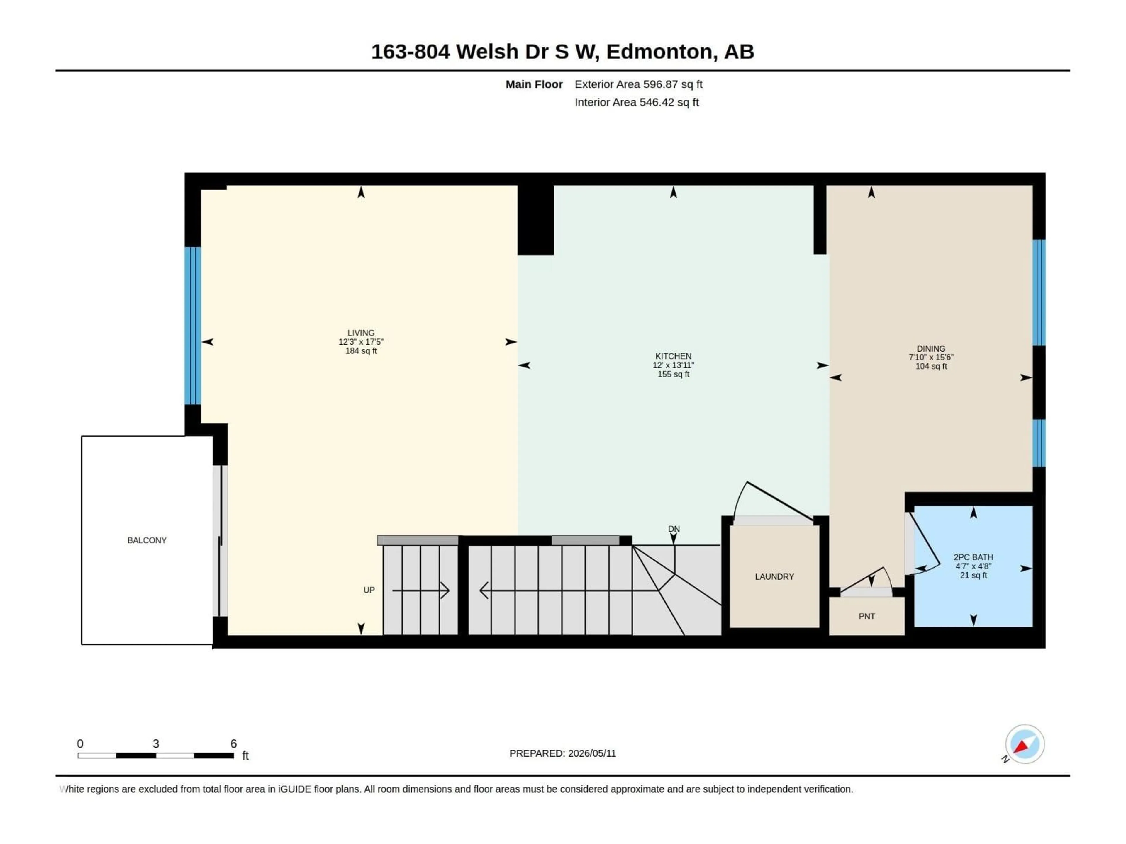 Floor plan for 804 - 163 WELSH DR, Edmonton Alberta T6X1Y8