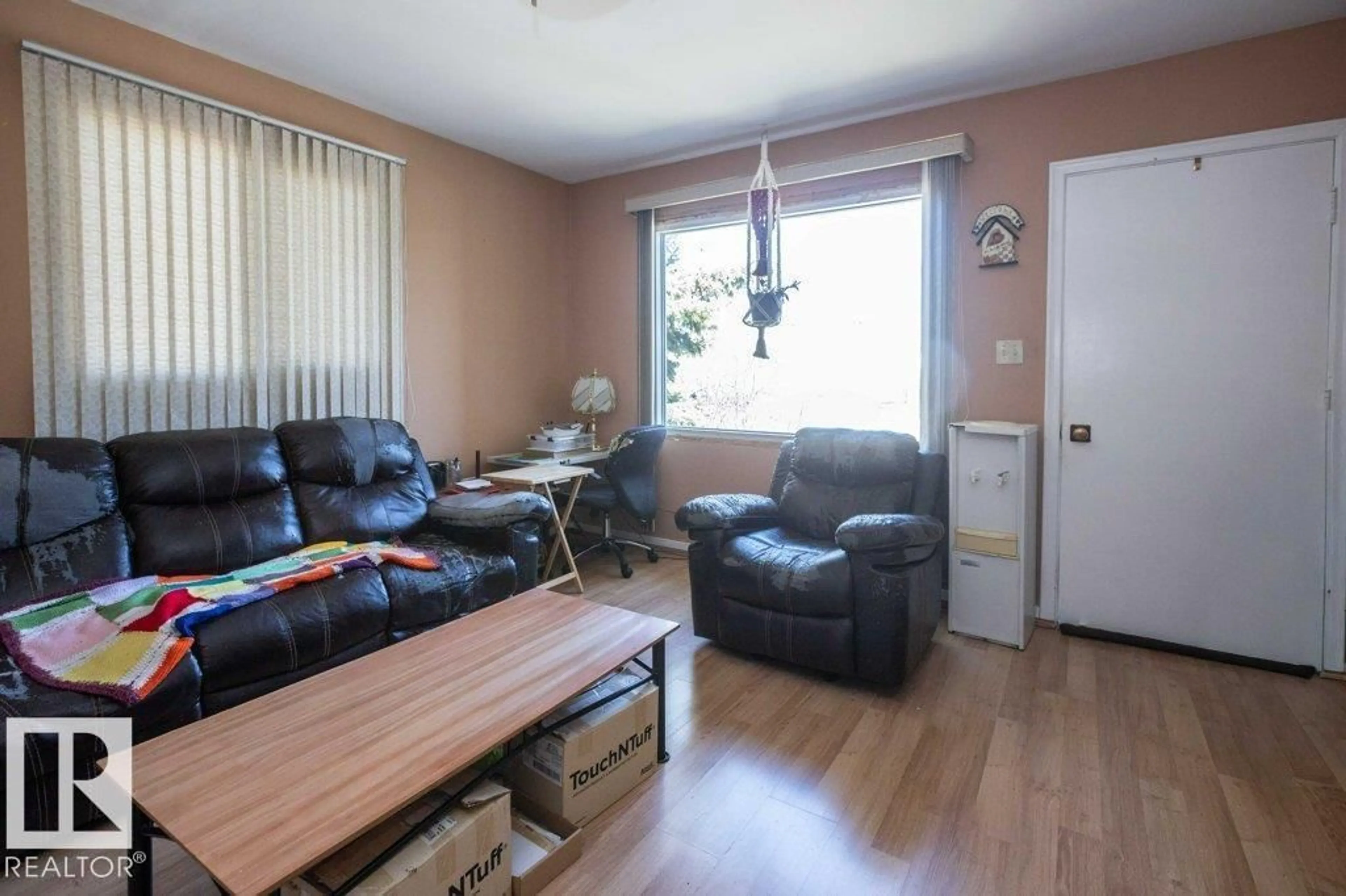 Living room with furniture, wood/laminate floor for 4906 51 ST, Busby Alberta T0G0H0