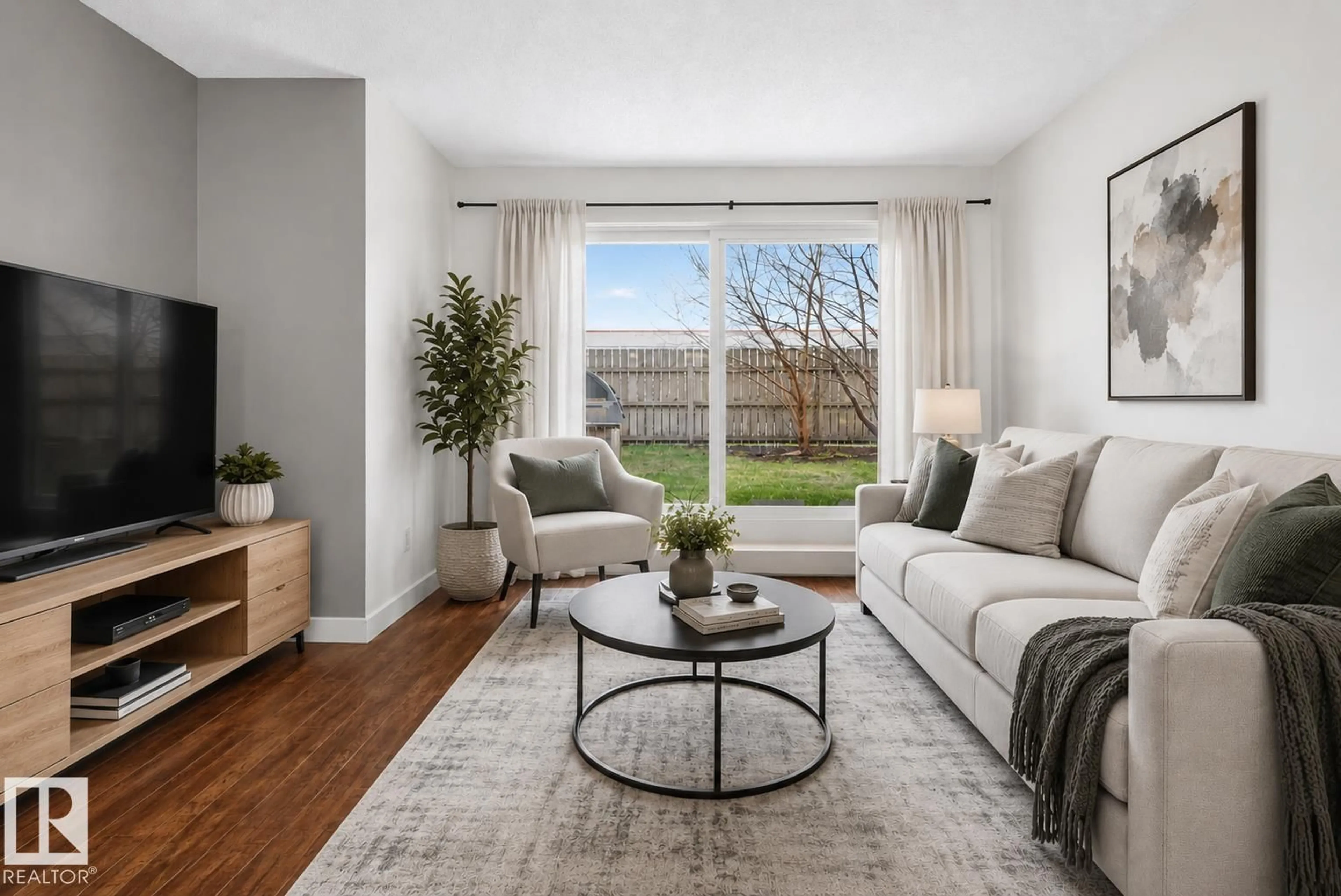 Living room with furniture, unknown for #111 - 13907 136 ST, Edmonton Alberta T6V1Y5