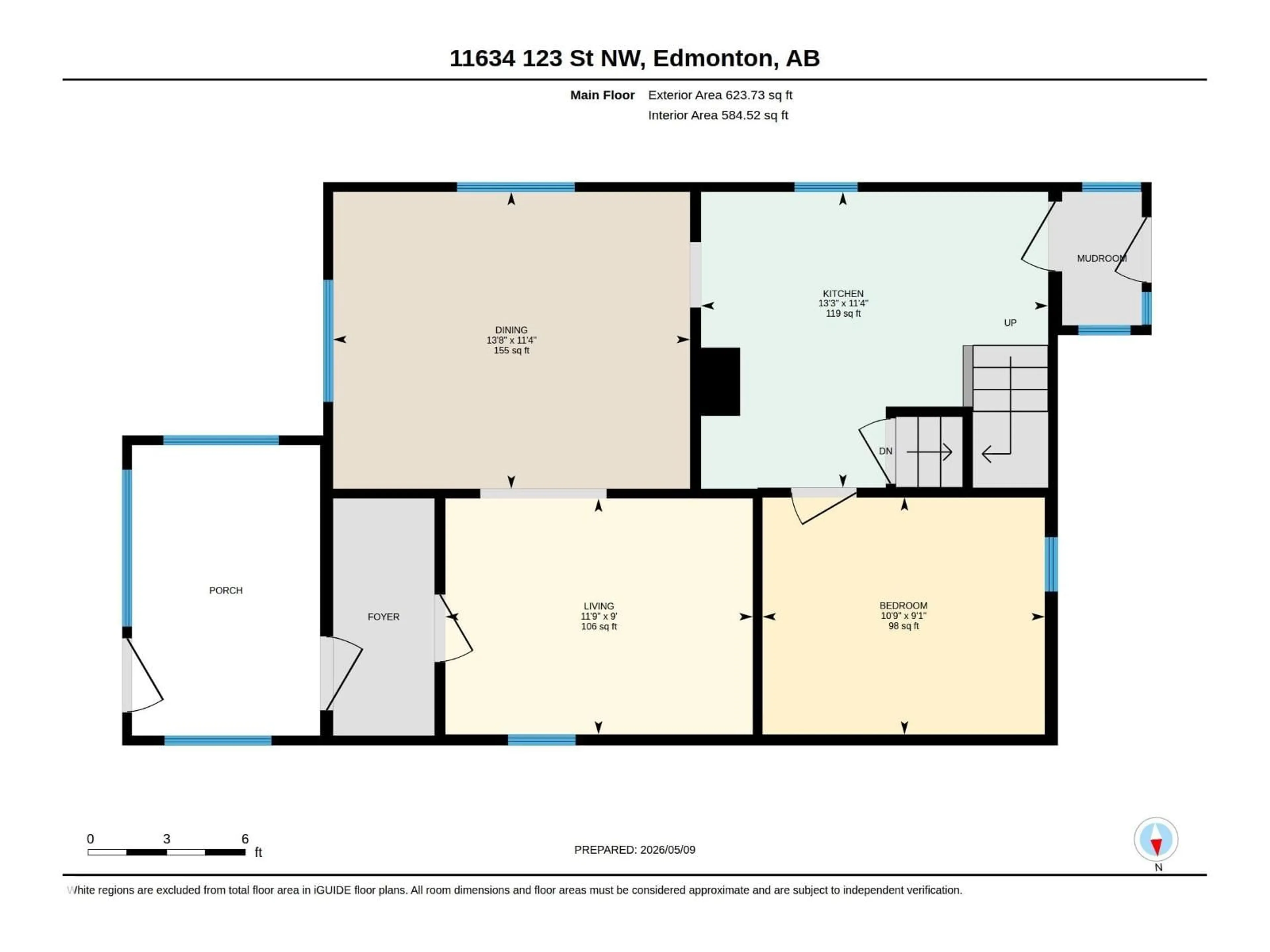 Floor plan for 11634 123 ST, Edmonton Alberta T5M0G6