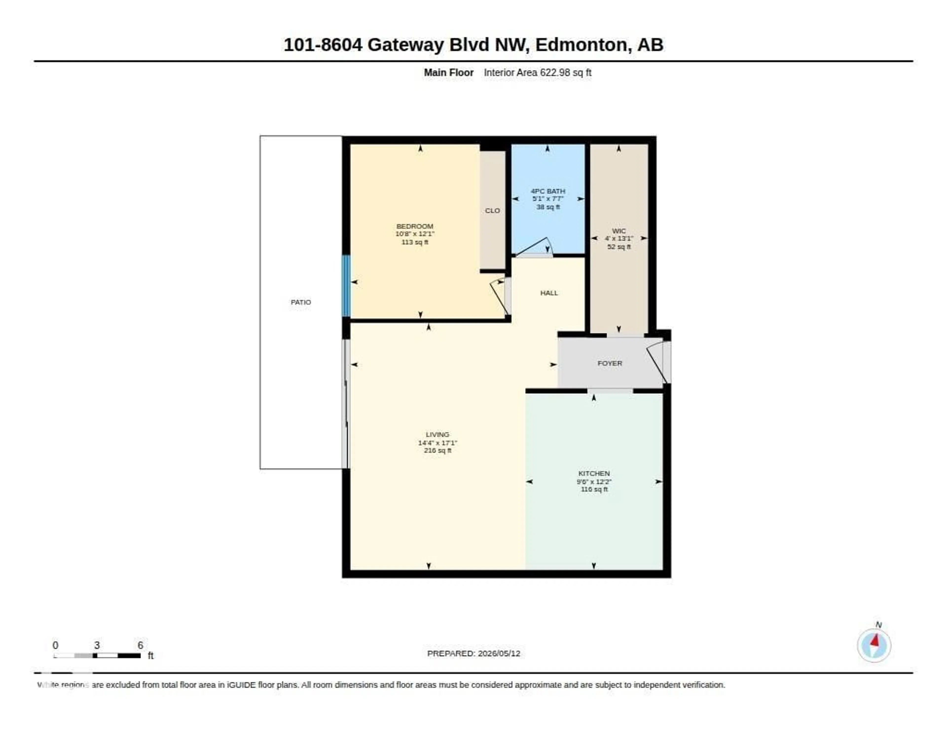 Floor plan for 8604 - 101 GATEWAY BV, Edmonton Alberta T6E4B6