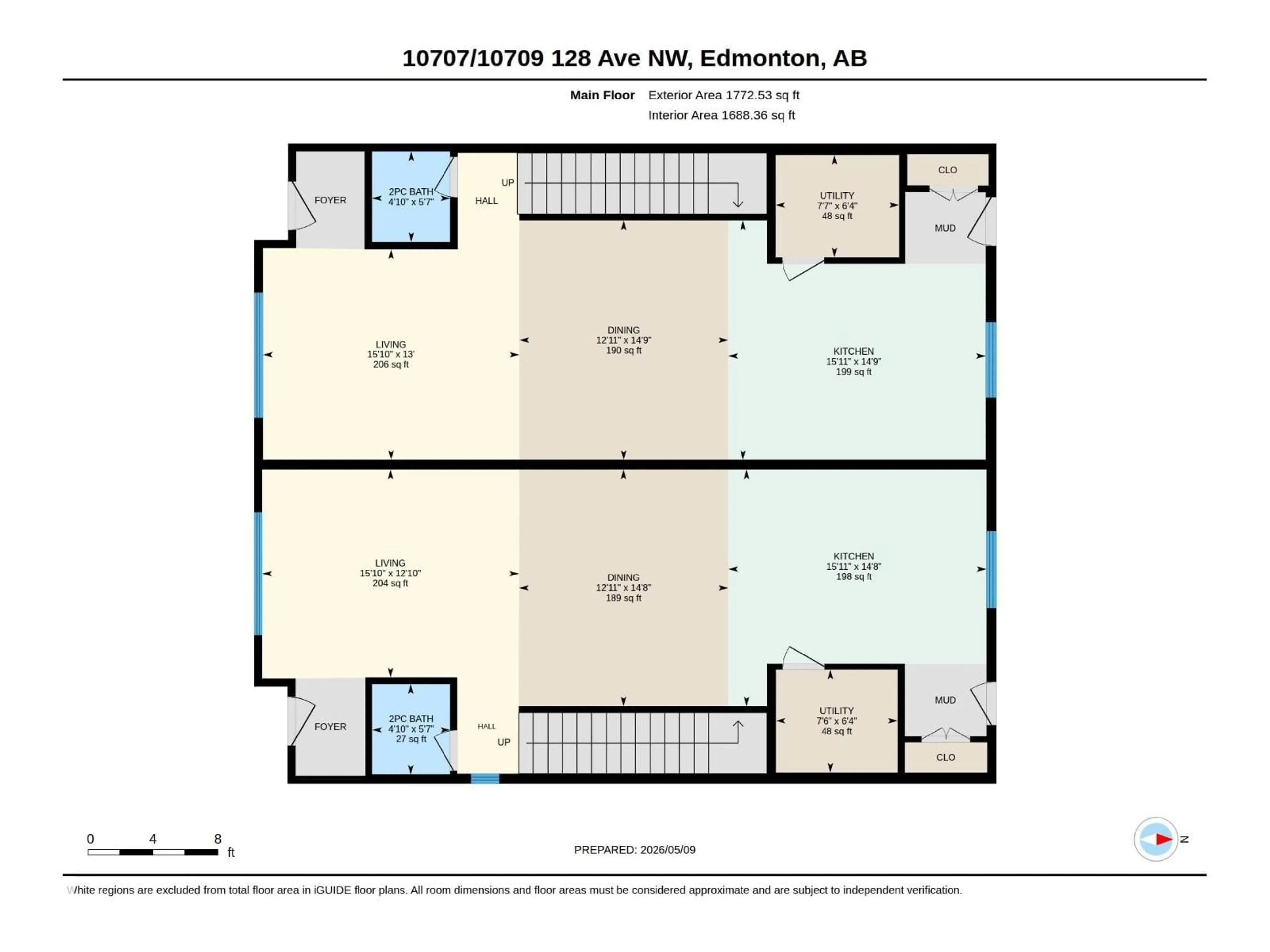 Floor plan for 10707-09 128 AV, Edmonton Alberta T5E0J4