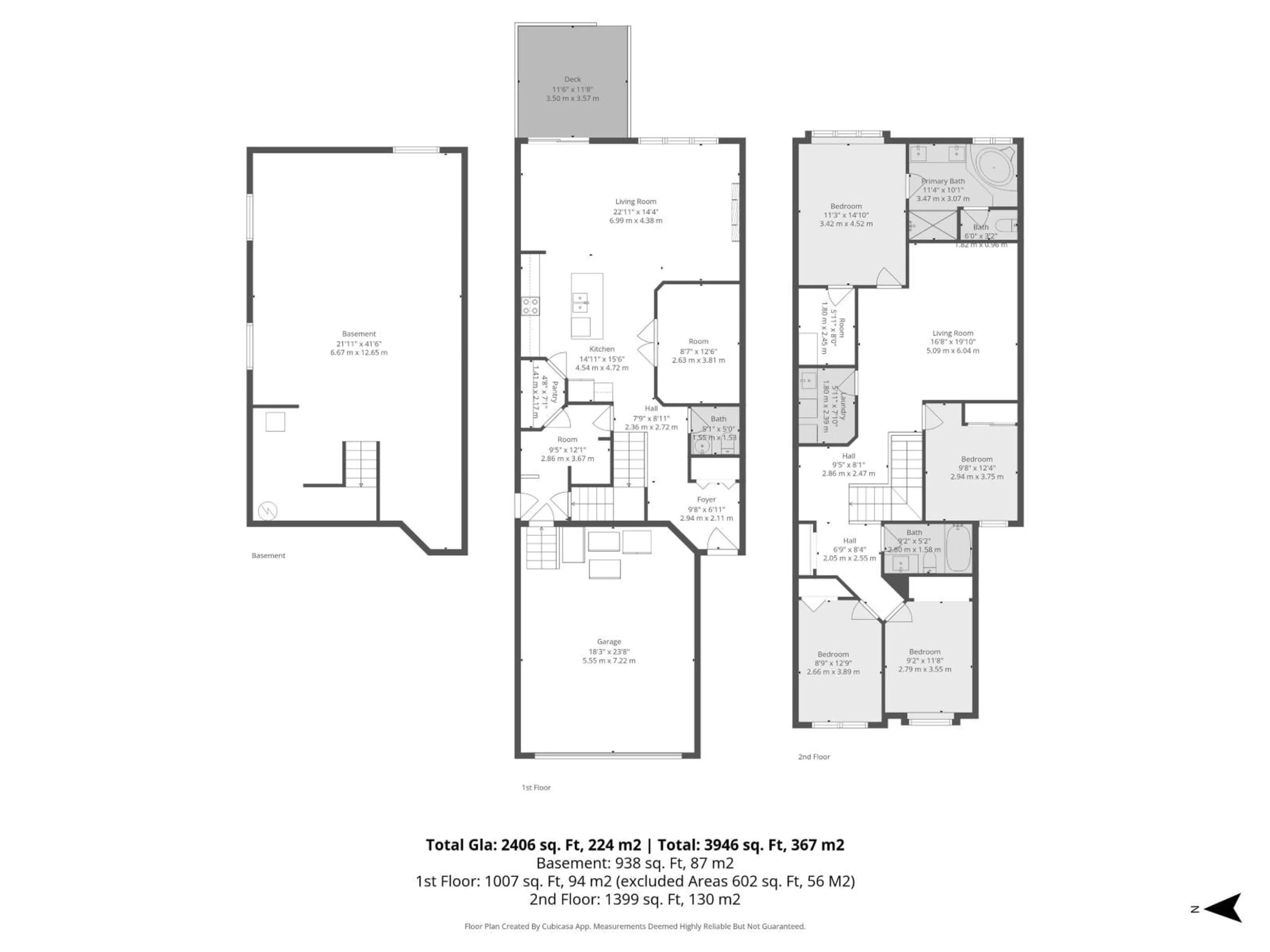 Floor plan for NW - 9651 229 ST, Edmonton Alberta T5T7M7