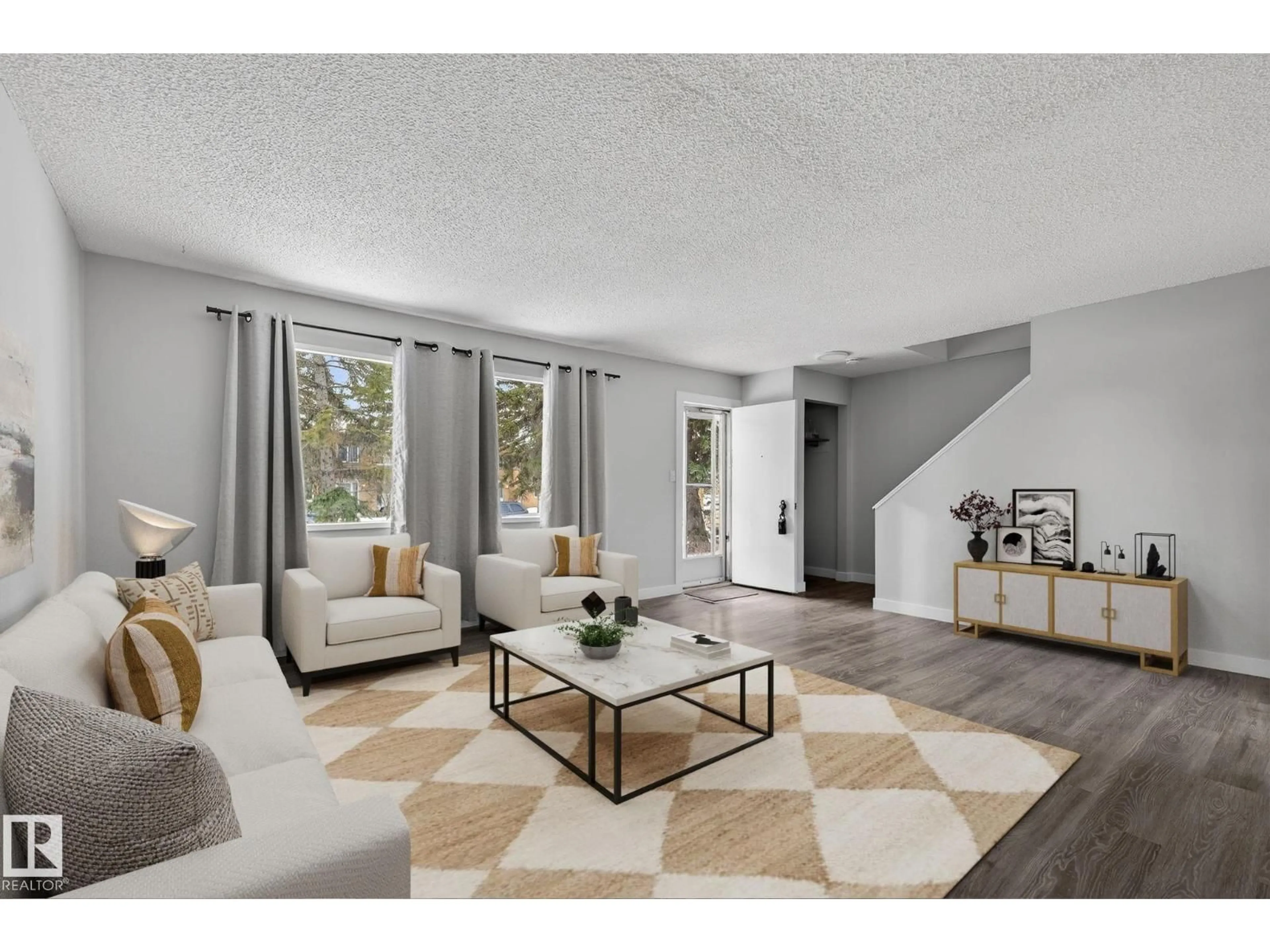 Living room with furniture, unknown for 6714 149 AV, Edmonton Alberta T5C2V2