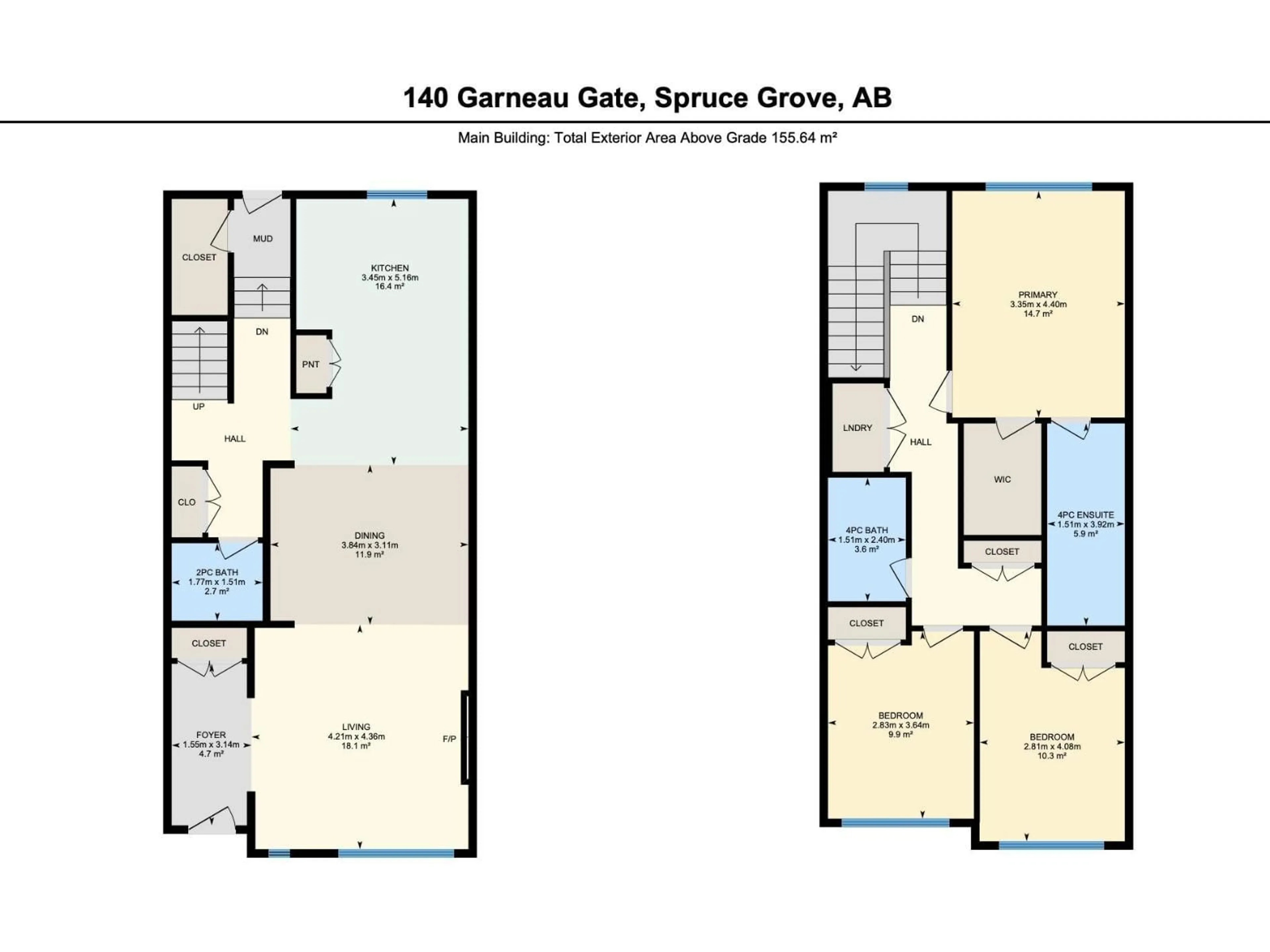 Floor plan for 140 GARNEAU GA, Spruce Grove Alberta T7X0Z6