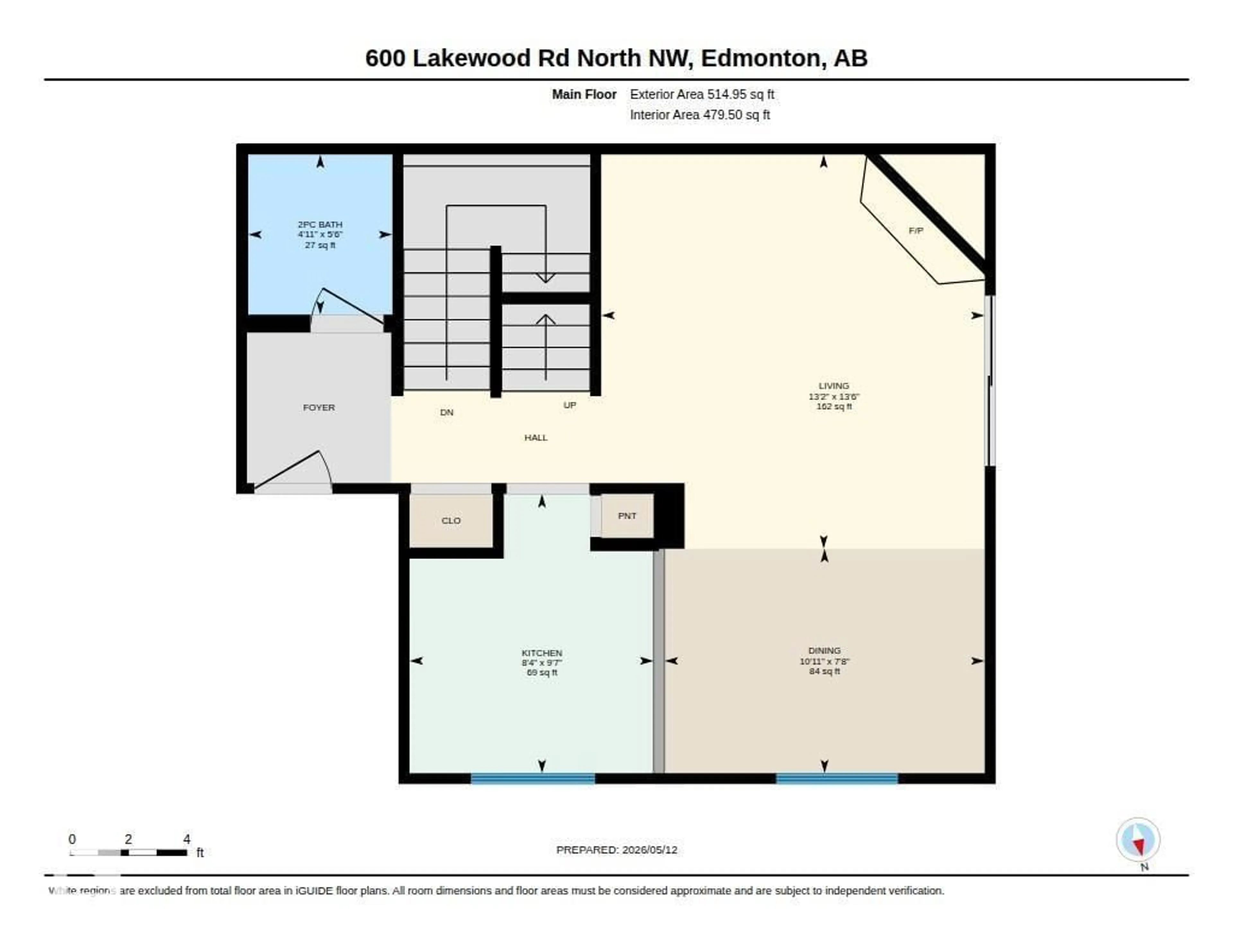 Floor plan for 600 LAKEWOOD RD, Edmonton Alberta T6K3Y1