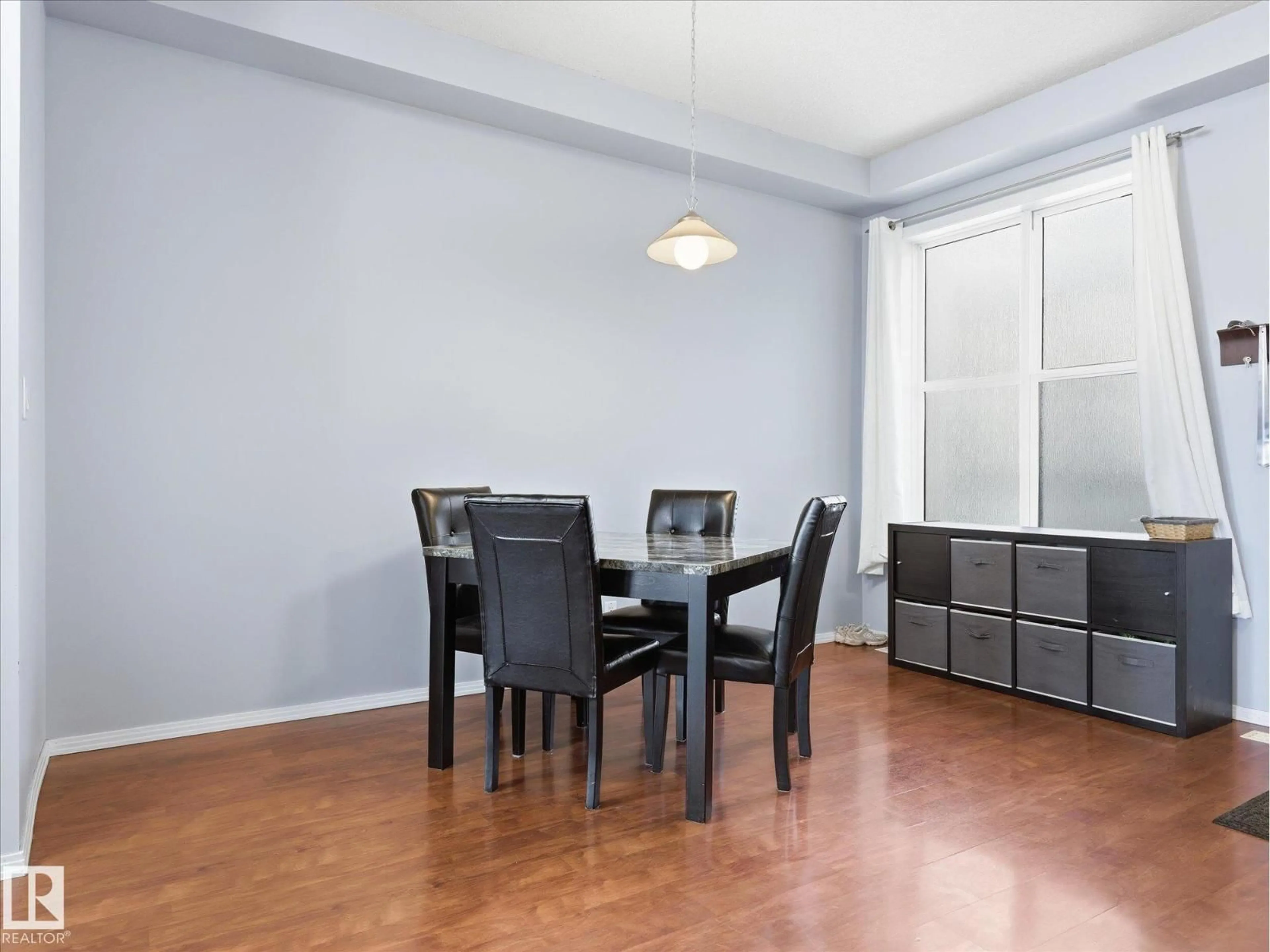 Dining room, wood/laminate floor for #268 - 4823 104A ST, Edmonton Alberta T6H0R5