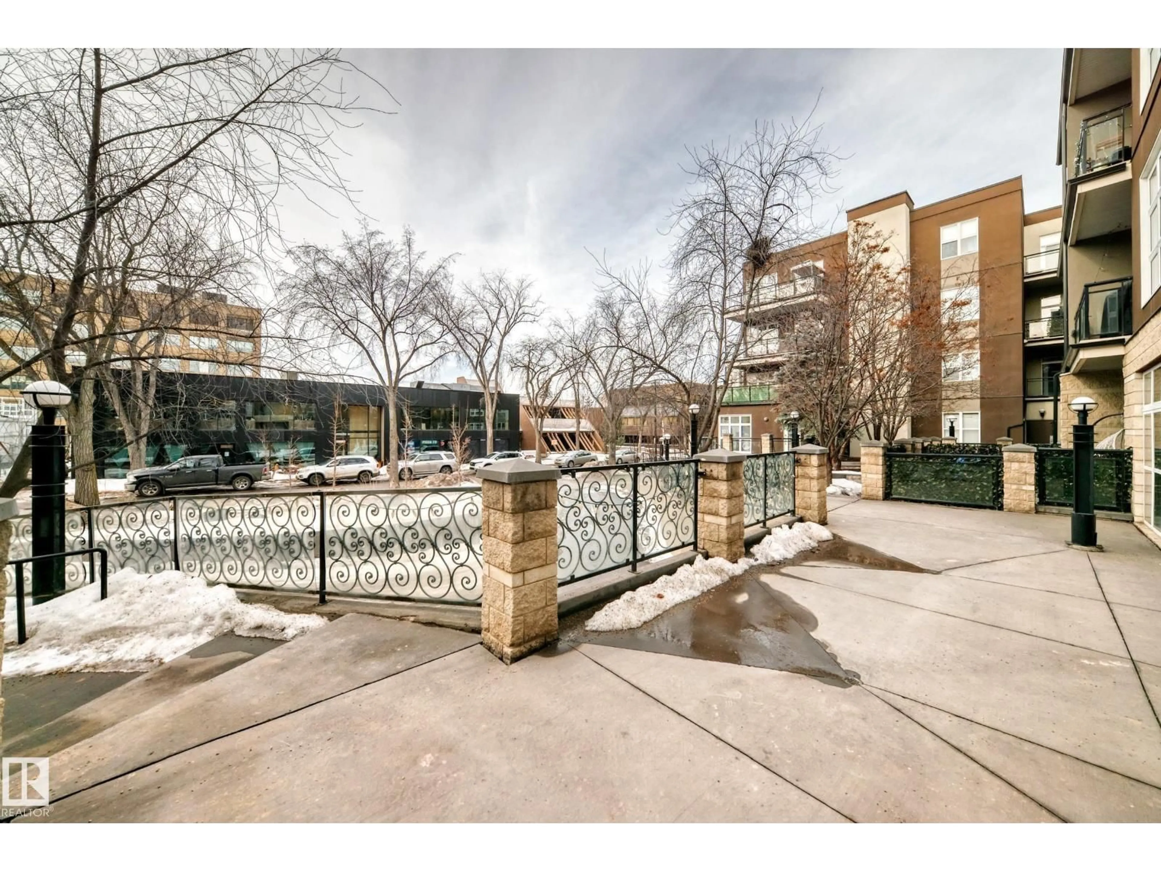 Patio, street for #223 - 10407 122 ST, Edmonton Alberta T5N4B8