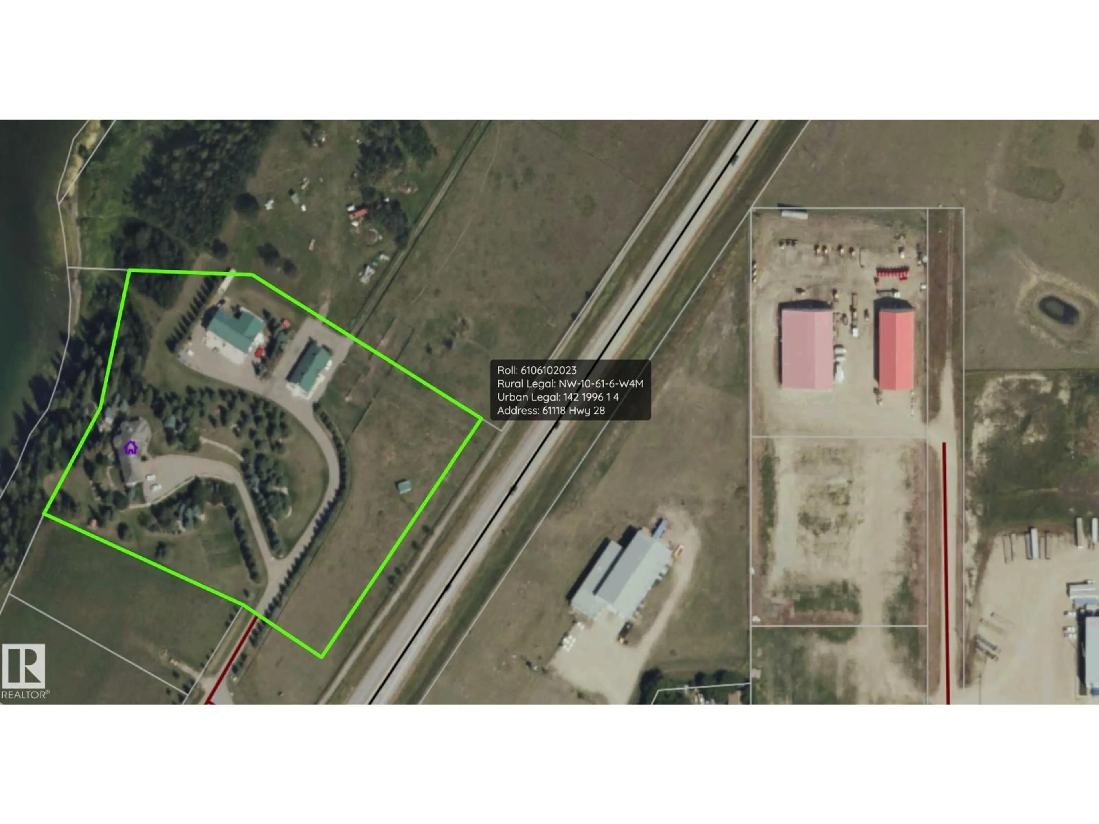 A pic from outside/outdoor area/front of a property/back of a property/a pic from drone, building for 61118 HIGHWAY 28, Rural Bonnyville M.D. Alberta T9N2J6