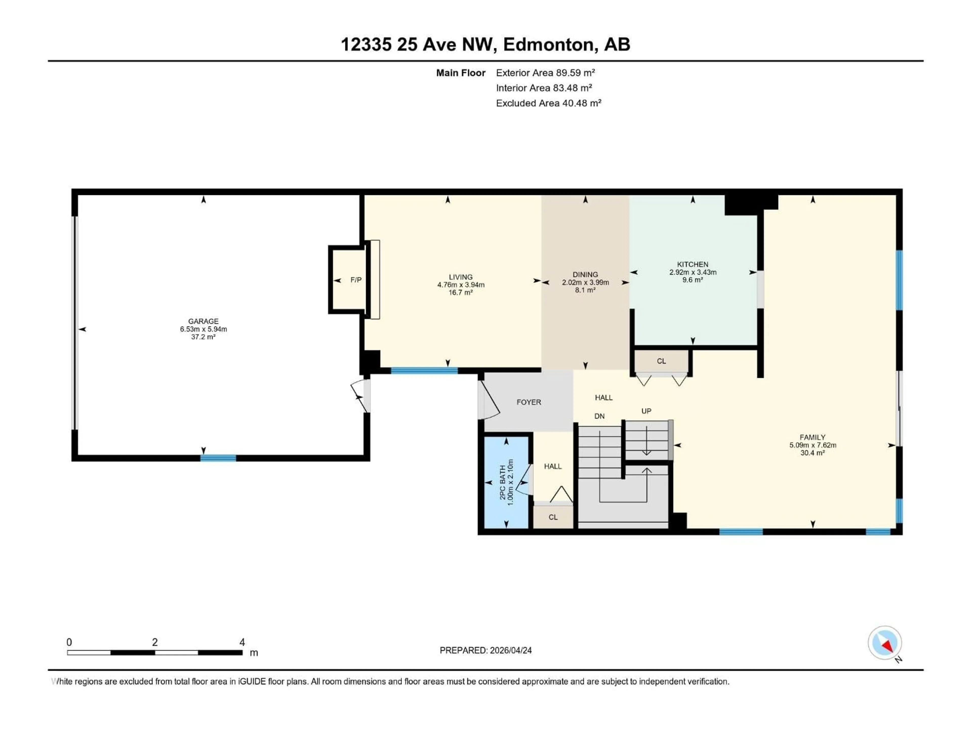 Floor plan for NW - 12335 25 AV, Edmonton Alberta T6J4S7