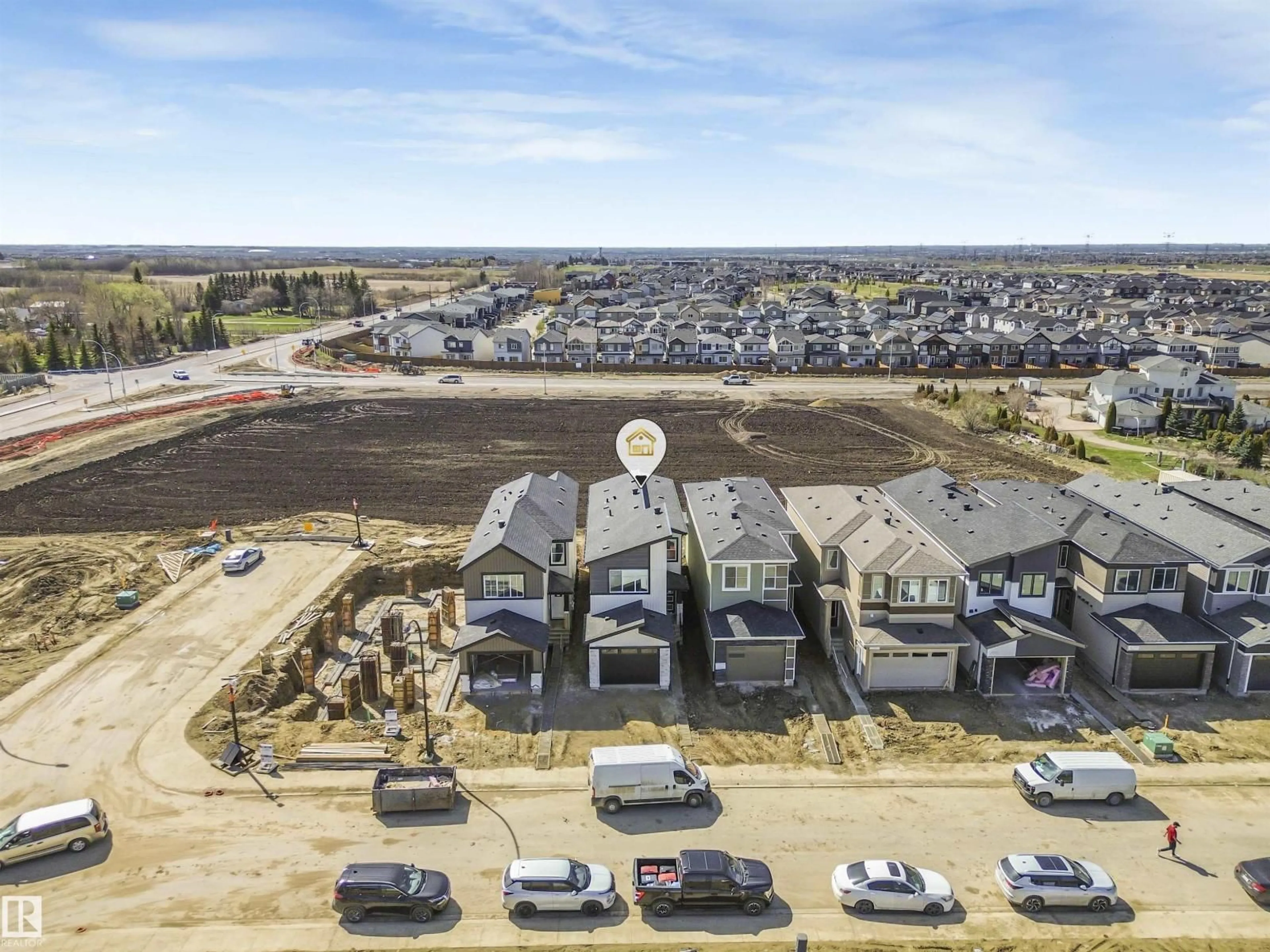 A pic from outside/outdoor area/front of a property/back of a property/a pic from drone, water/lake/river/ocean view for SW - 756 32 ST, Edmonton Alberta T6X3M5
