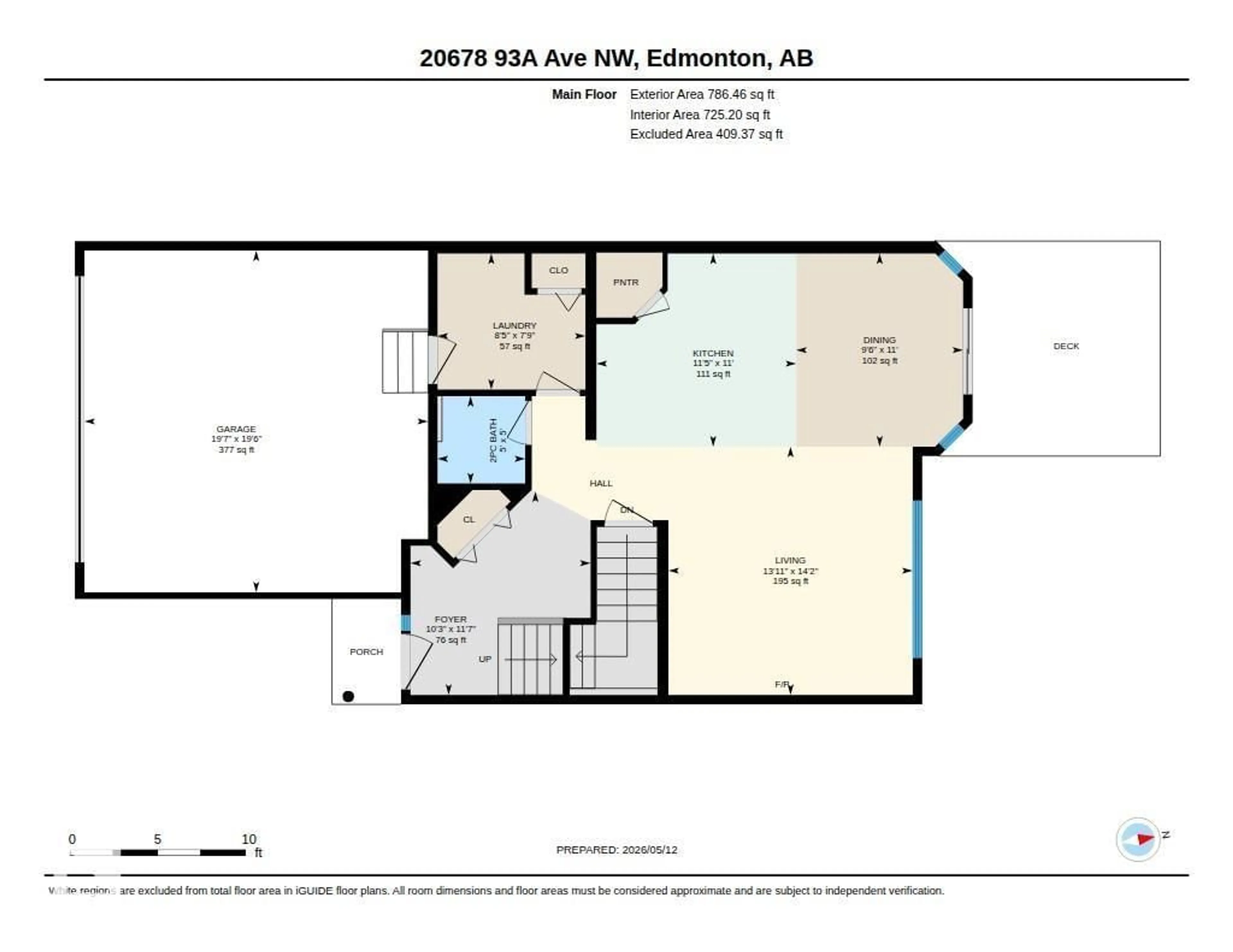 Floor plan for 20678 93A AV, Edmonton Alberta T5T4B5