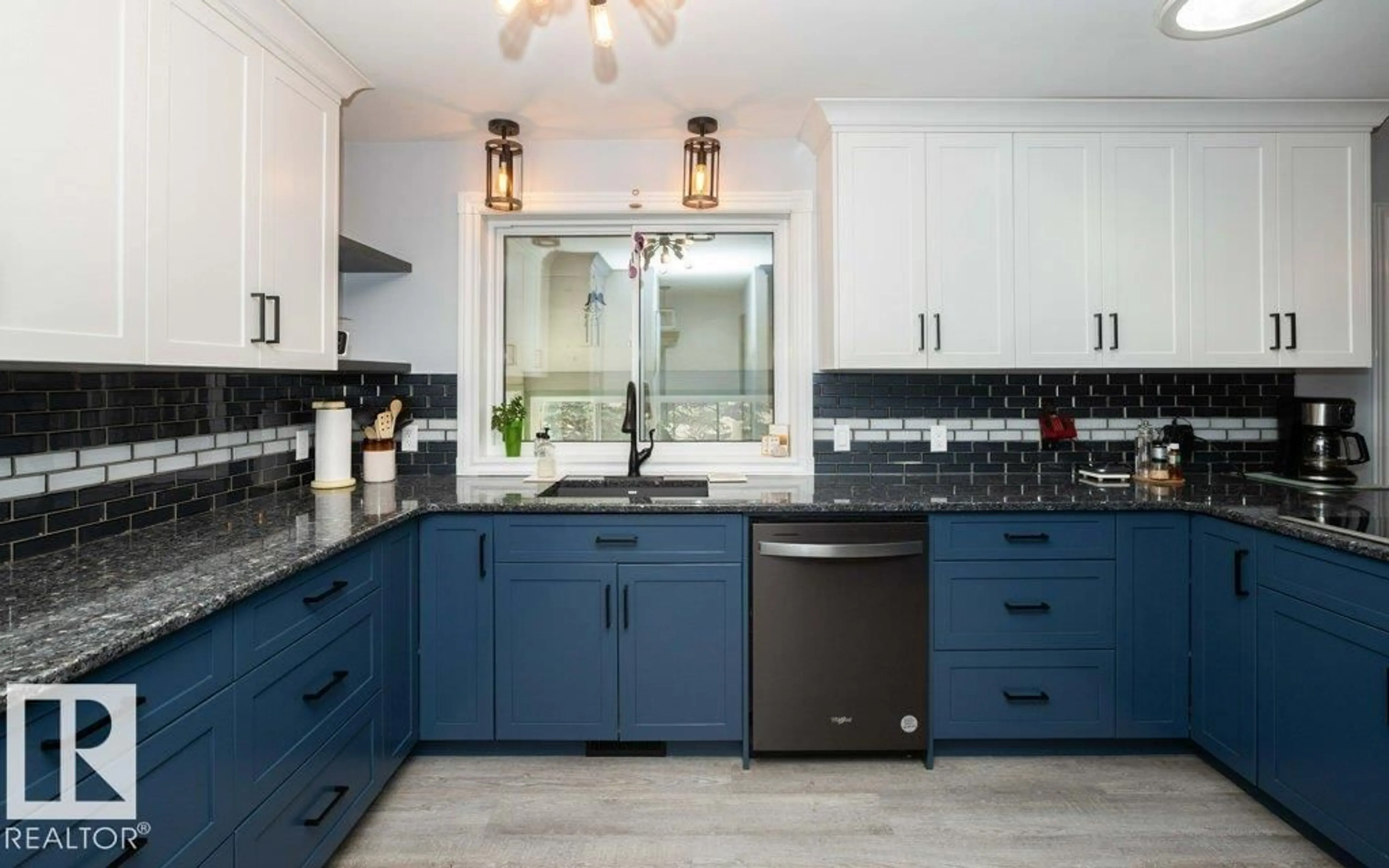 Contemporary kitchen, ceramic/tile floor for 27132A TWP RD 632, Rural Westlock County Alberta T0G1H0