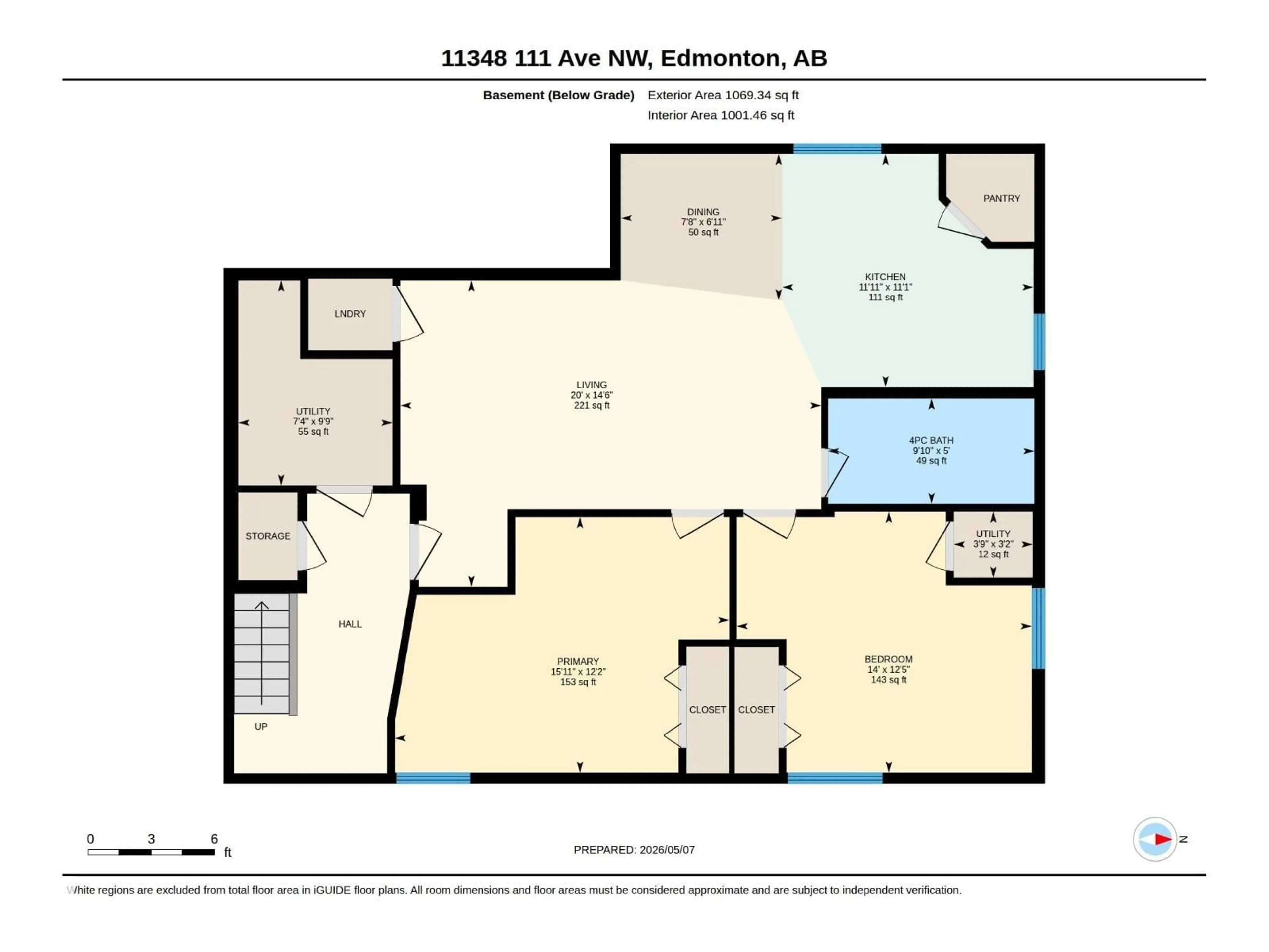 Floor plan for 11348 111 AV, Edmonton Alberta T5G0C9